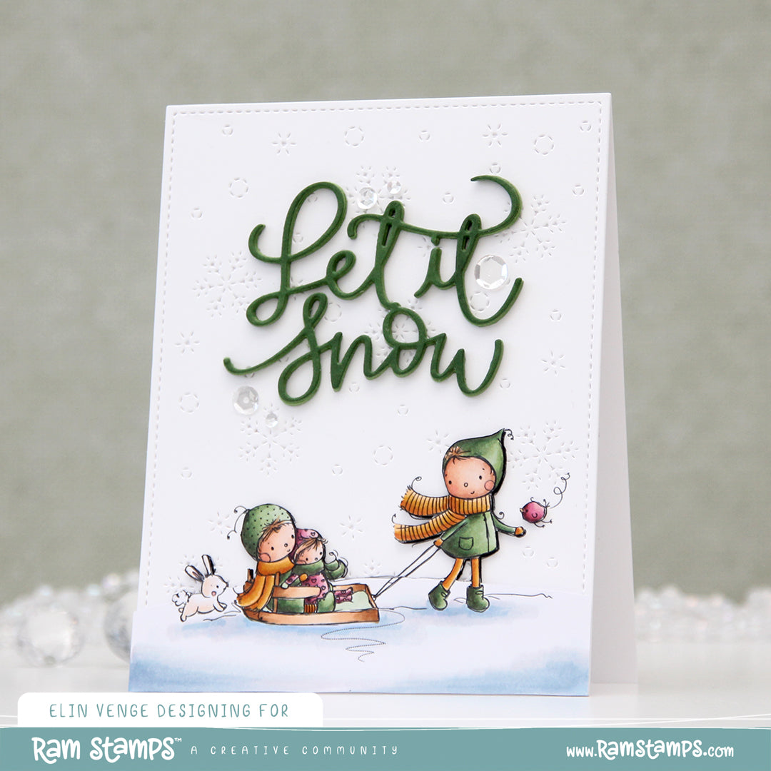 'Christmas Sled' Digital Stamp