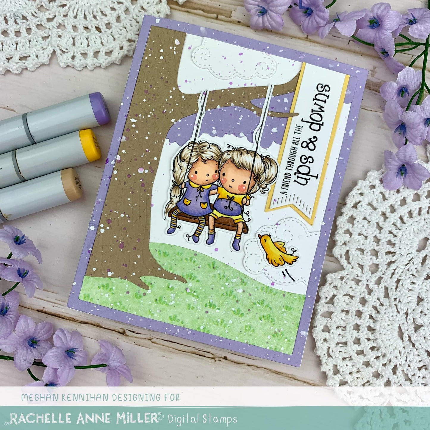 'Swinging Friends (Girls)' Digital Stamp