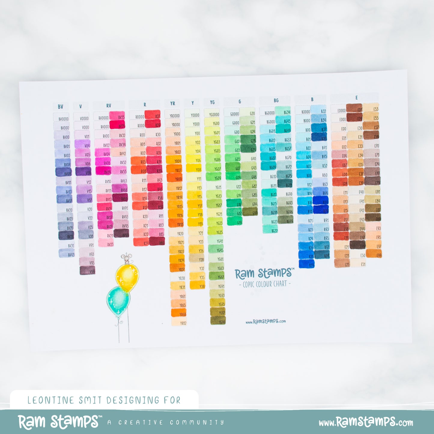 FREE Copic Colour Chart