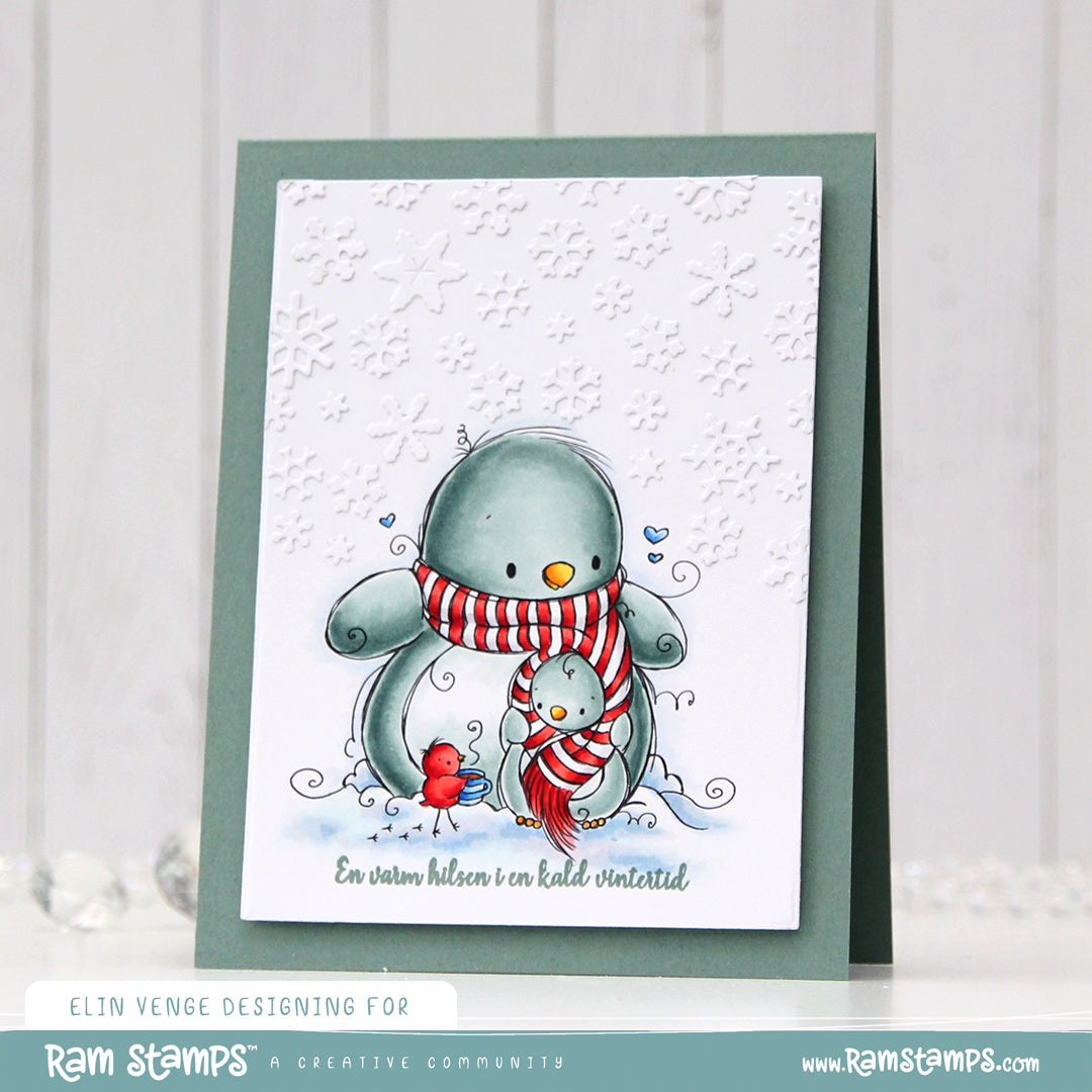 'Penguin Hug' Digital Stamp
