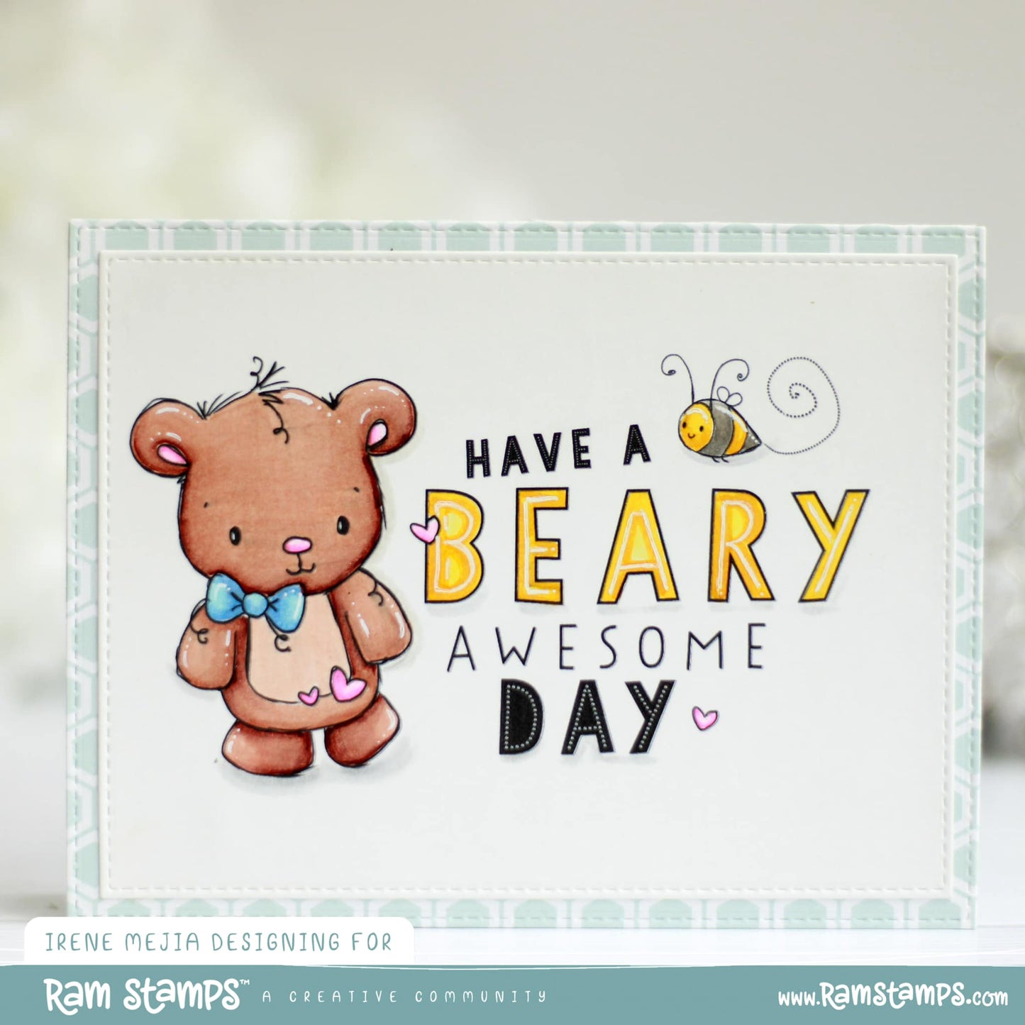 'Beary Awesome Day' Mini Scene Creator Digital Stamp