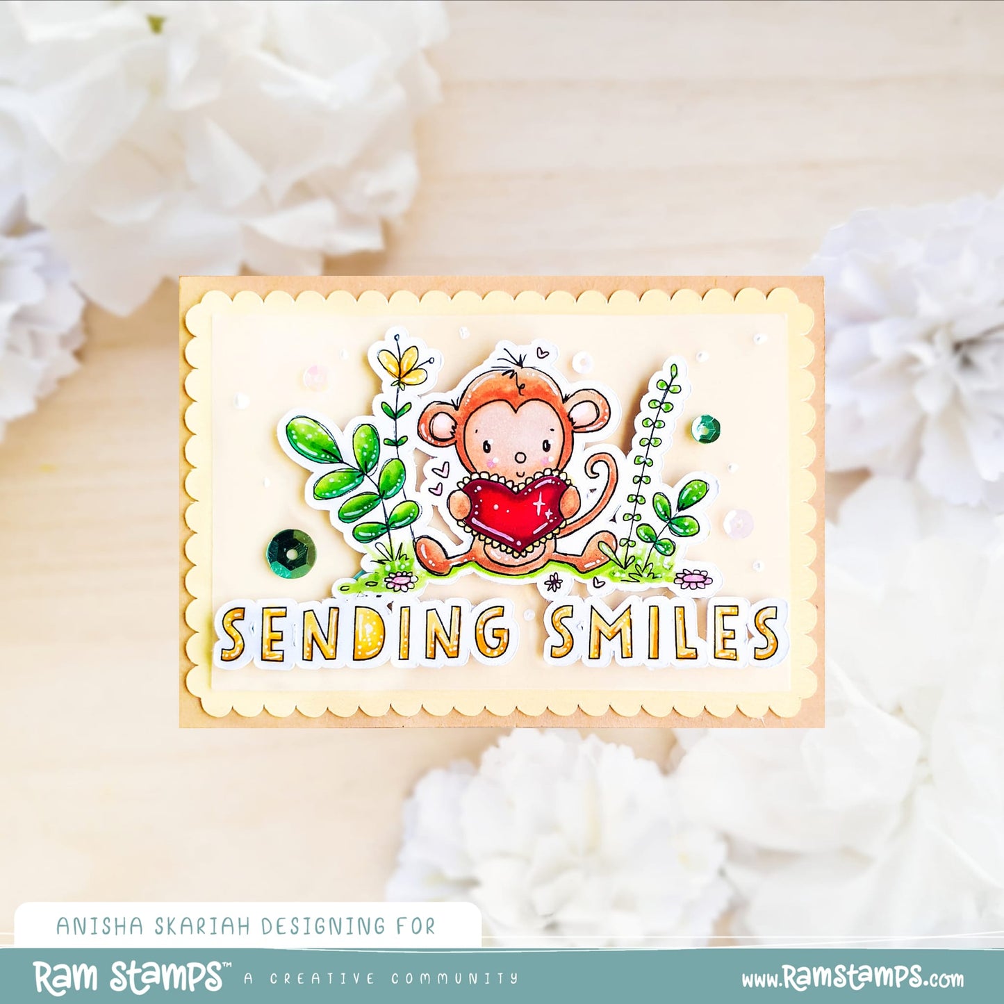 'Monkey Smiles' Mini Scene Creator Digital Stamp