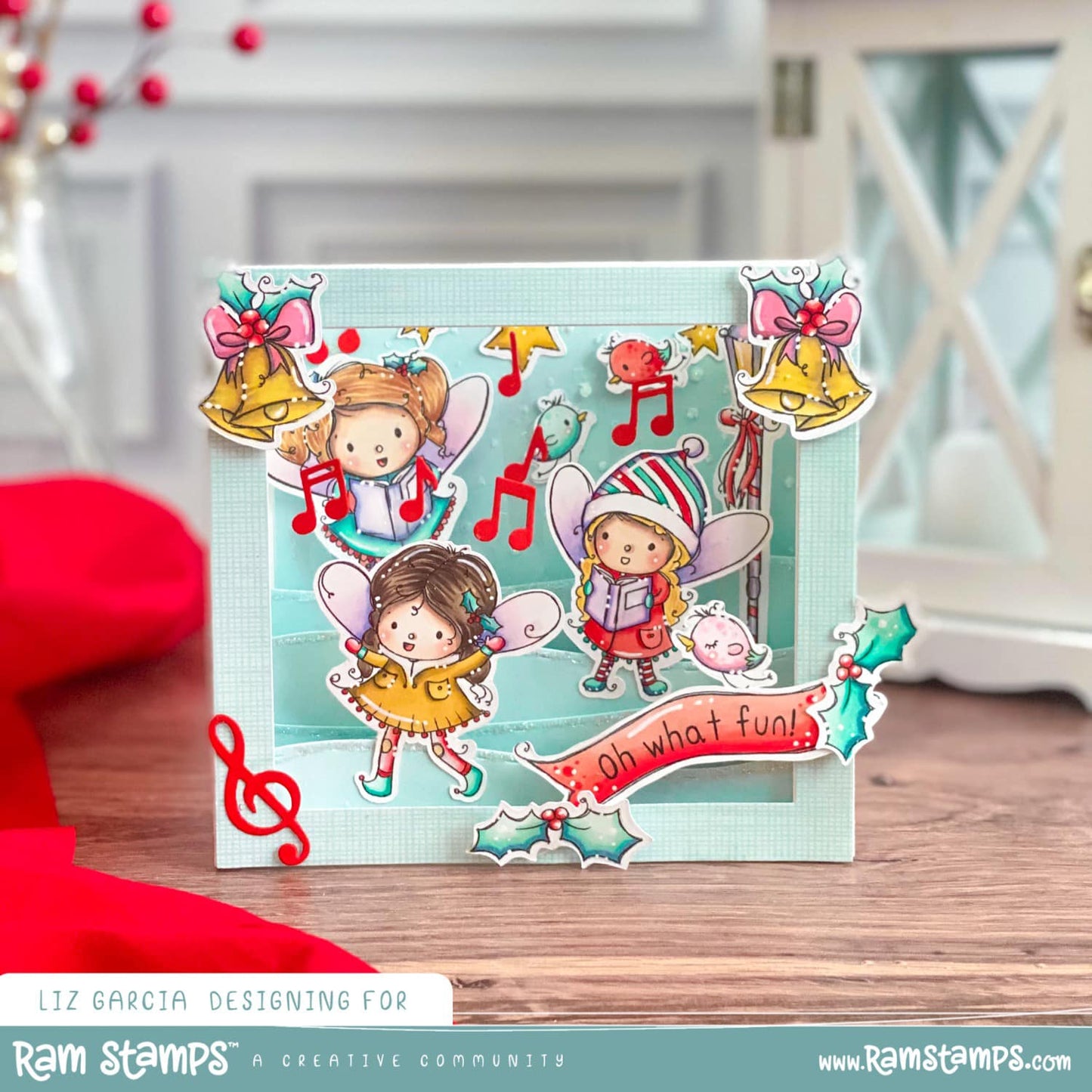 'Fairy Christmas Carols' Scene Creator Digital Stamp