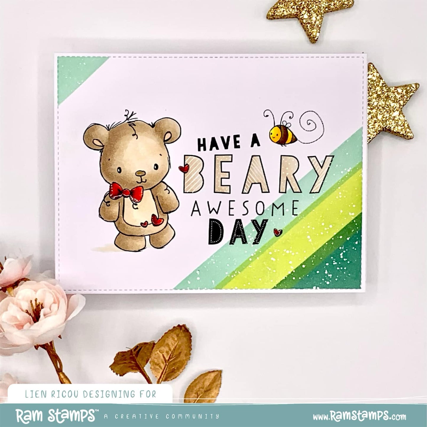 'Beary Awesome Day' Mini Scene Creator Digital Stamp