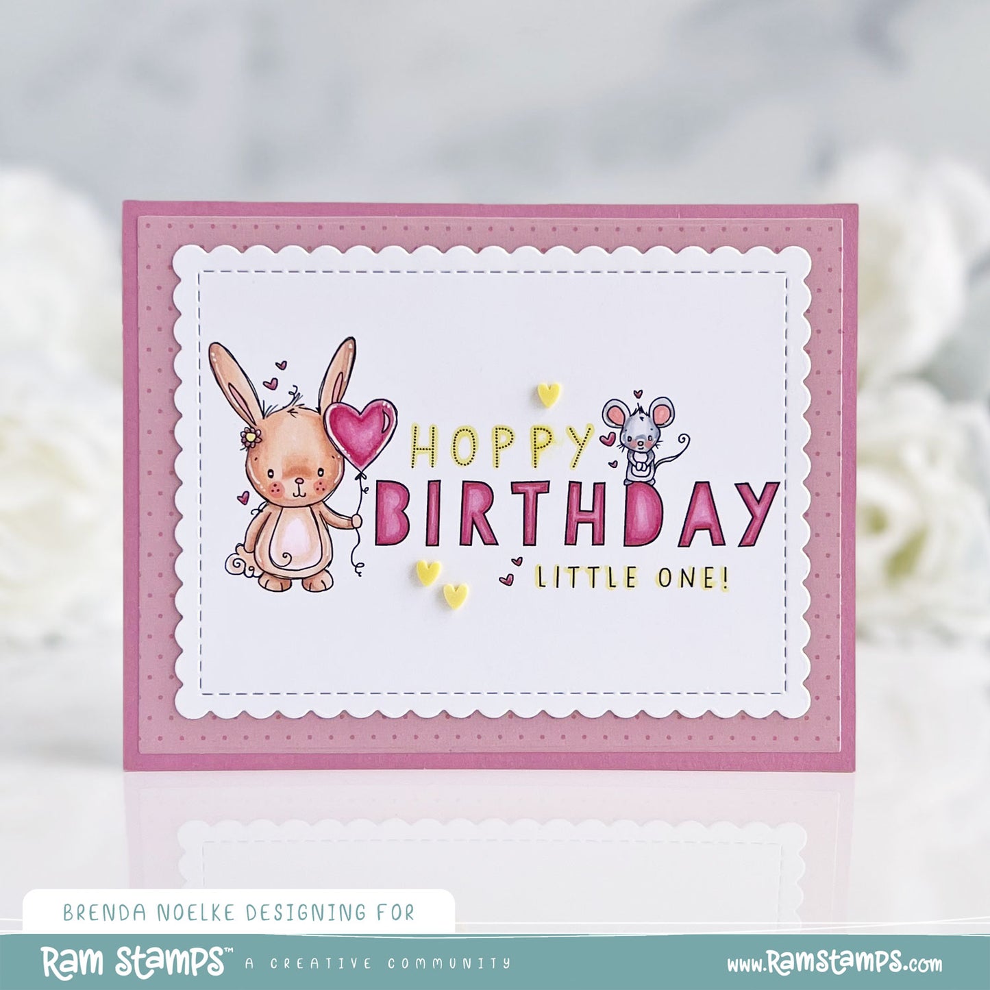 'Hoppy Birthday Bunny' Mini Scene Creator Digital Stamp