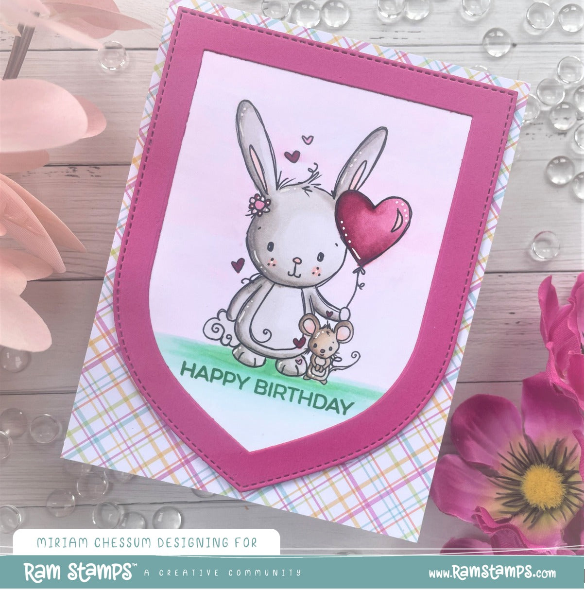 'Hoppy Birthday Bunny' Mini Scene Creator Digital Stamp