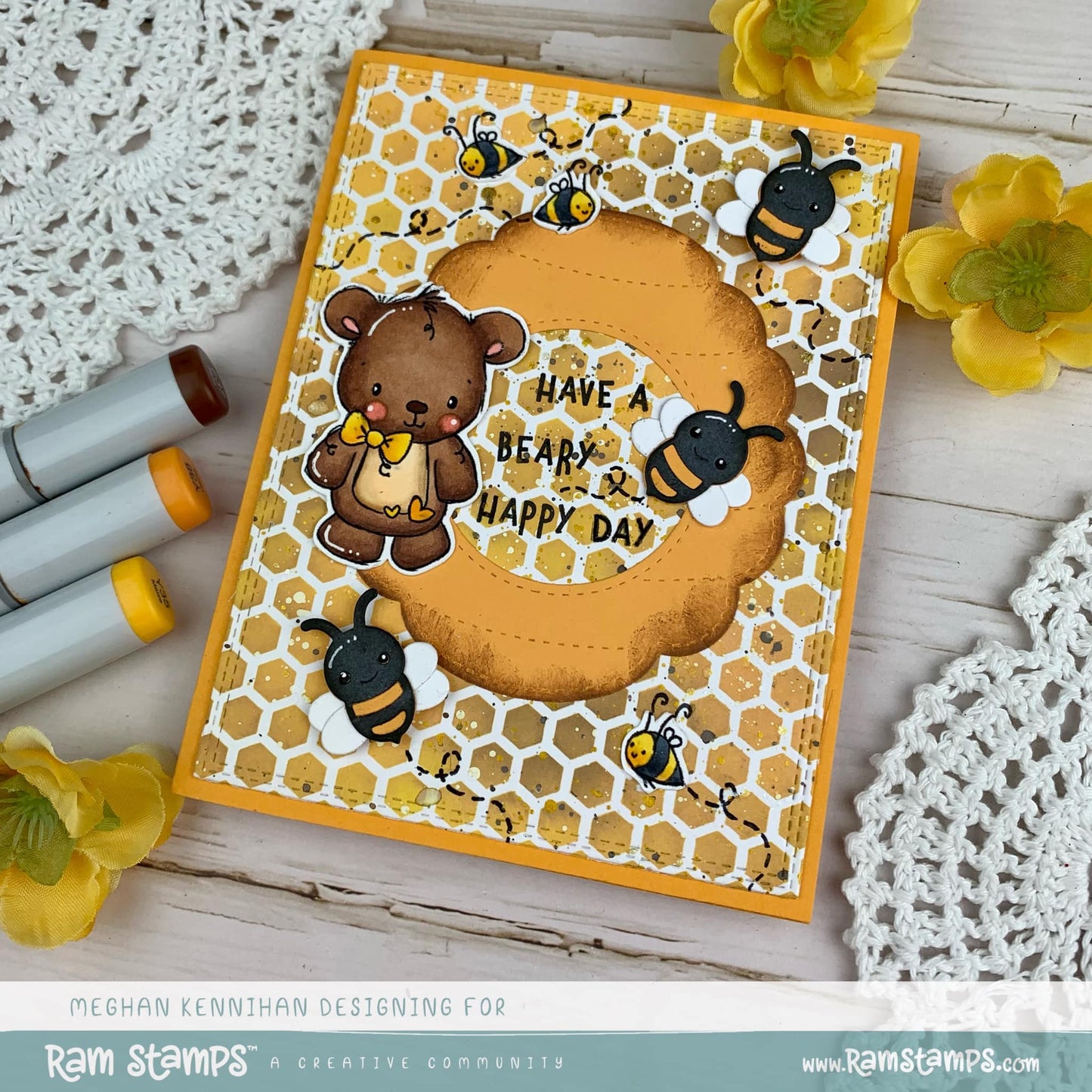 'Beary Awesome Day' Mini Scene Creator Digital Stamp