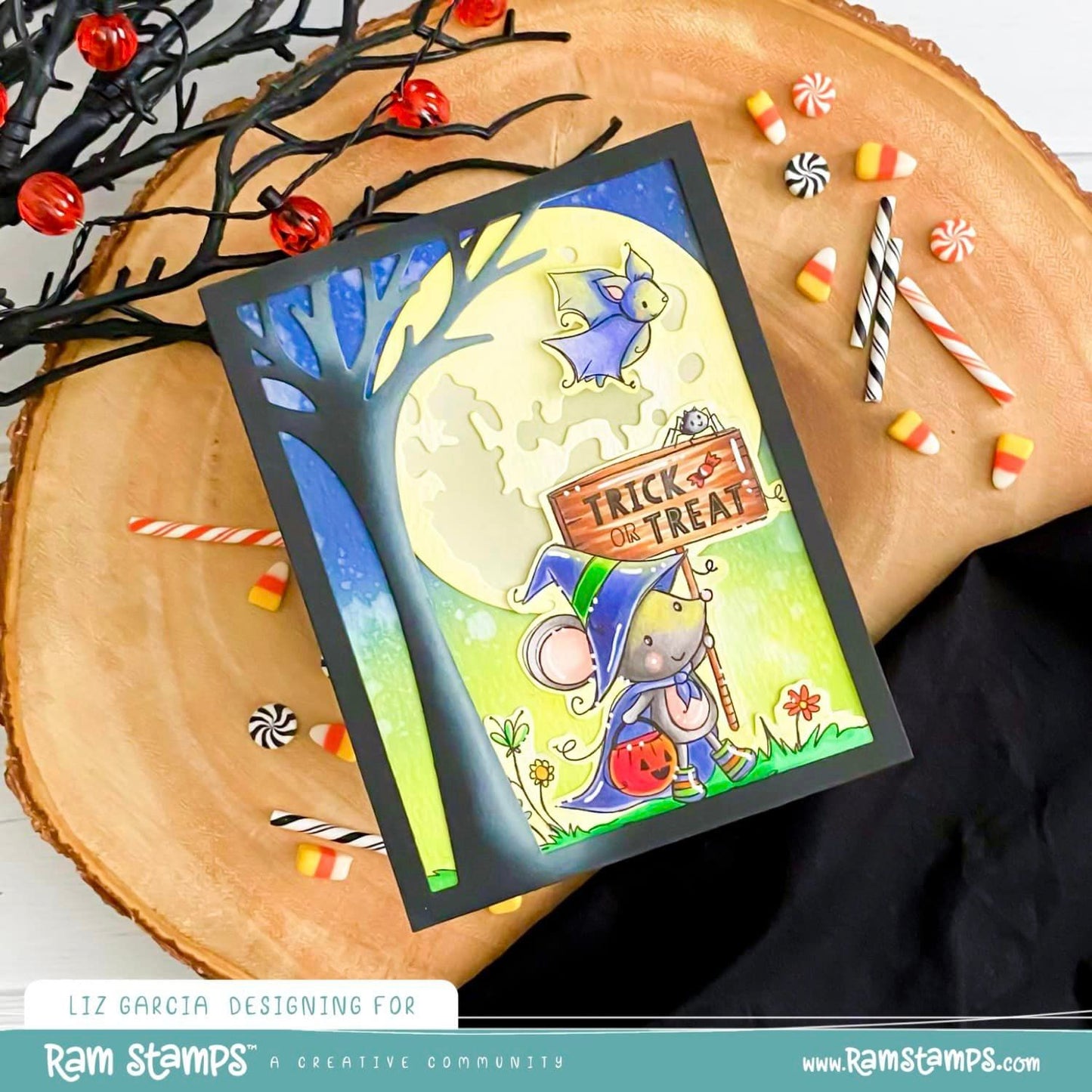 'Trick or Treat Mouse' Digital Stamp