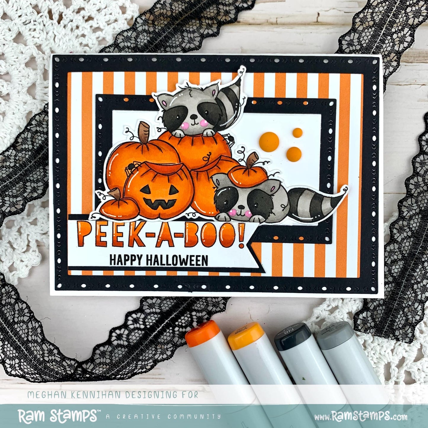 'Peekaboo Raccoons' Digital Stamp