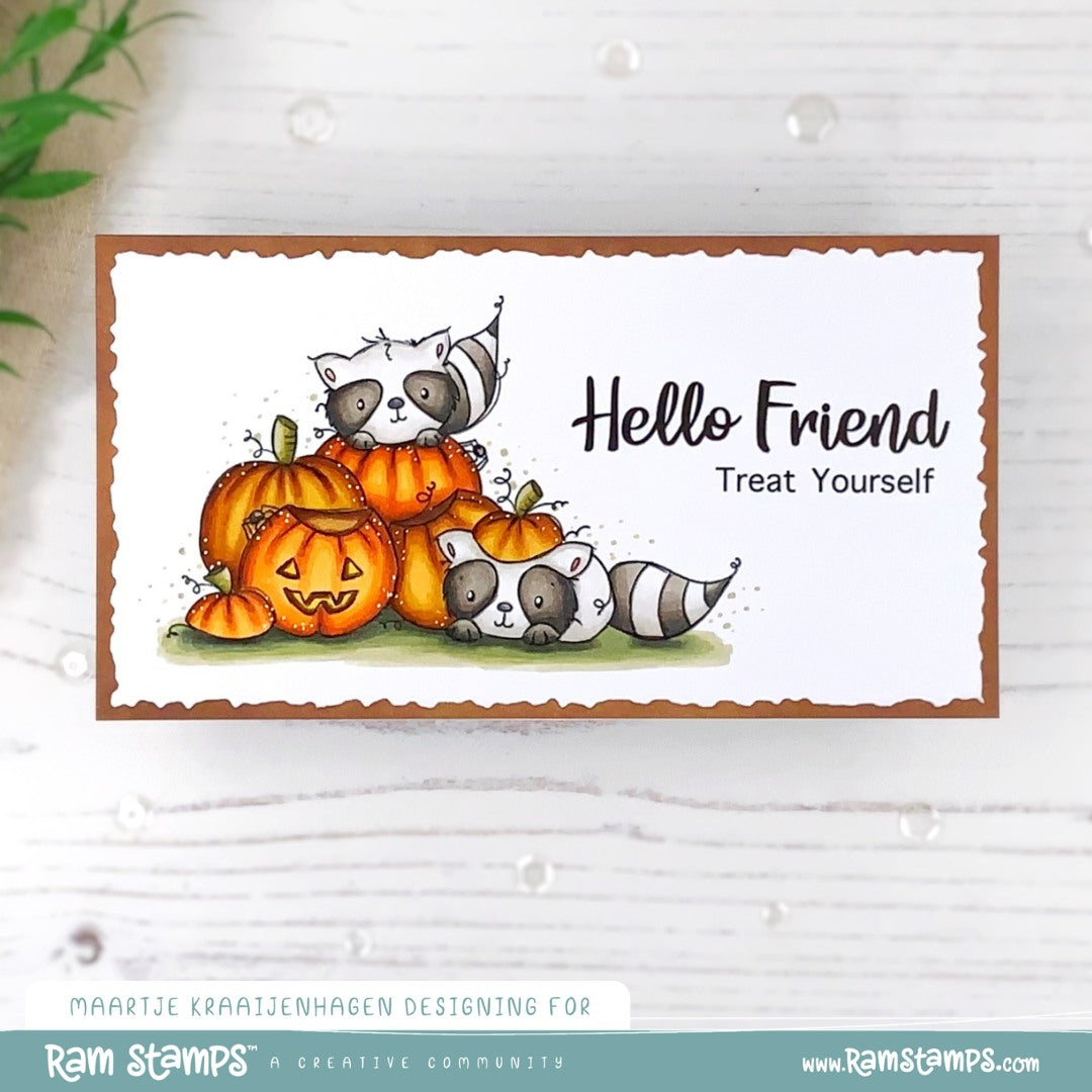 'Peekaboo Raccoons' Digital Stamp