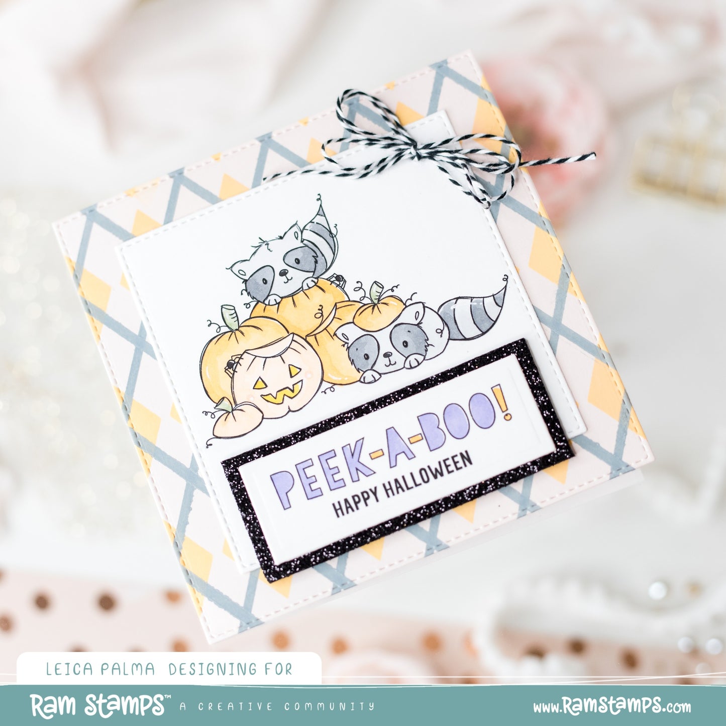 'Peekaboo Raccoons' Digital Stamp