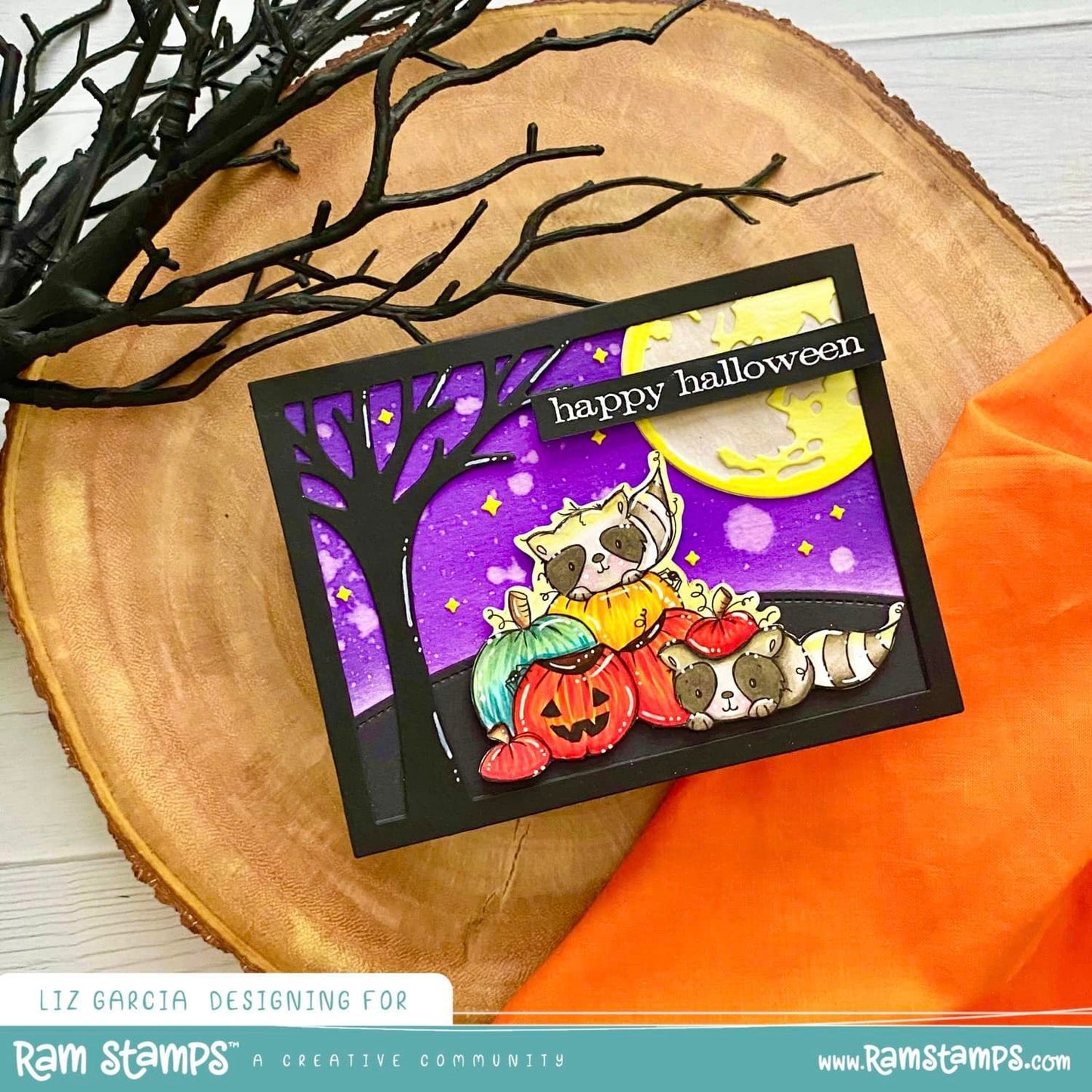 'Peekaboo Raccoons' Digital Stamp