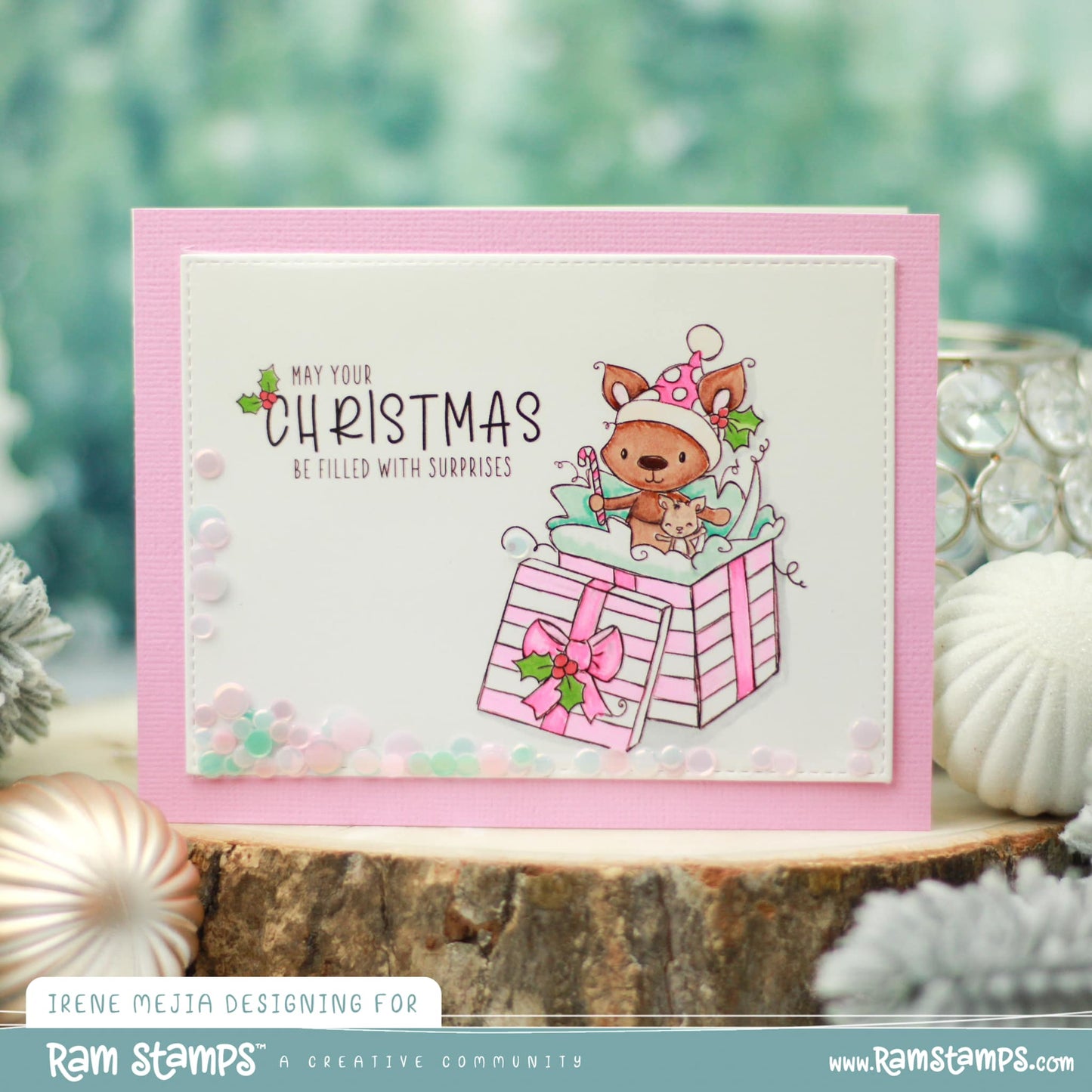 'Kangaroo Christmas Surprise' Digital Stamp