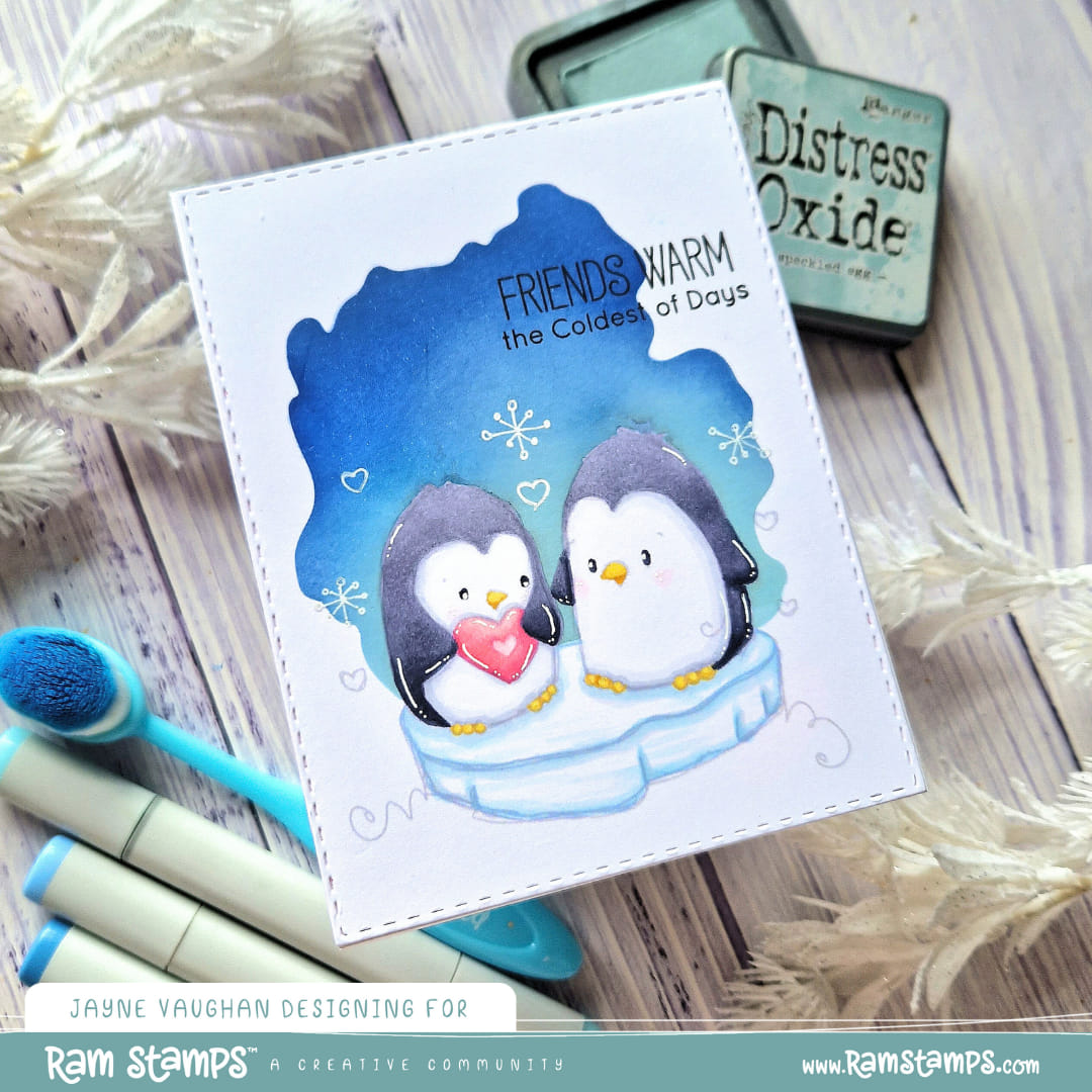 'Penguin Chill' Digital Stamp