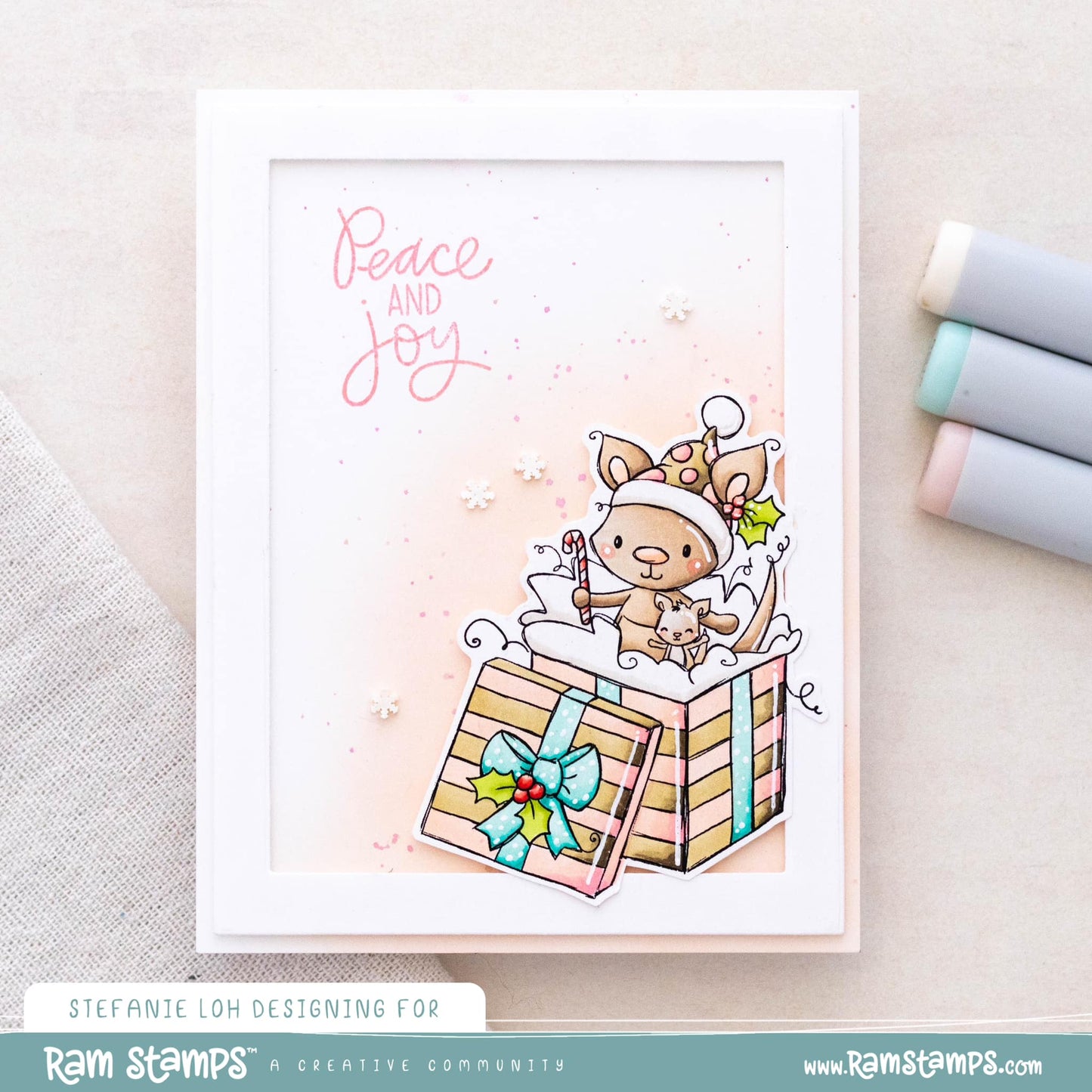 'Kangaroo Christmas Surprise' Digital Stamp