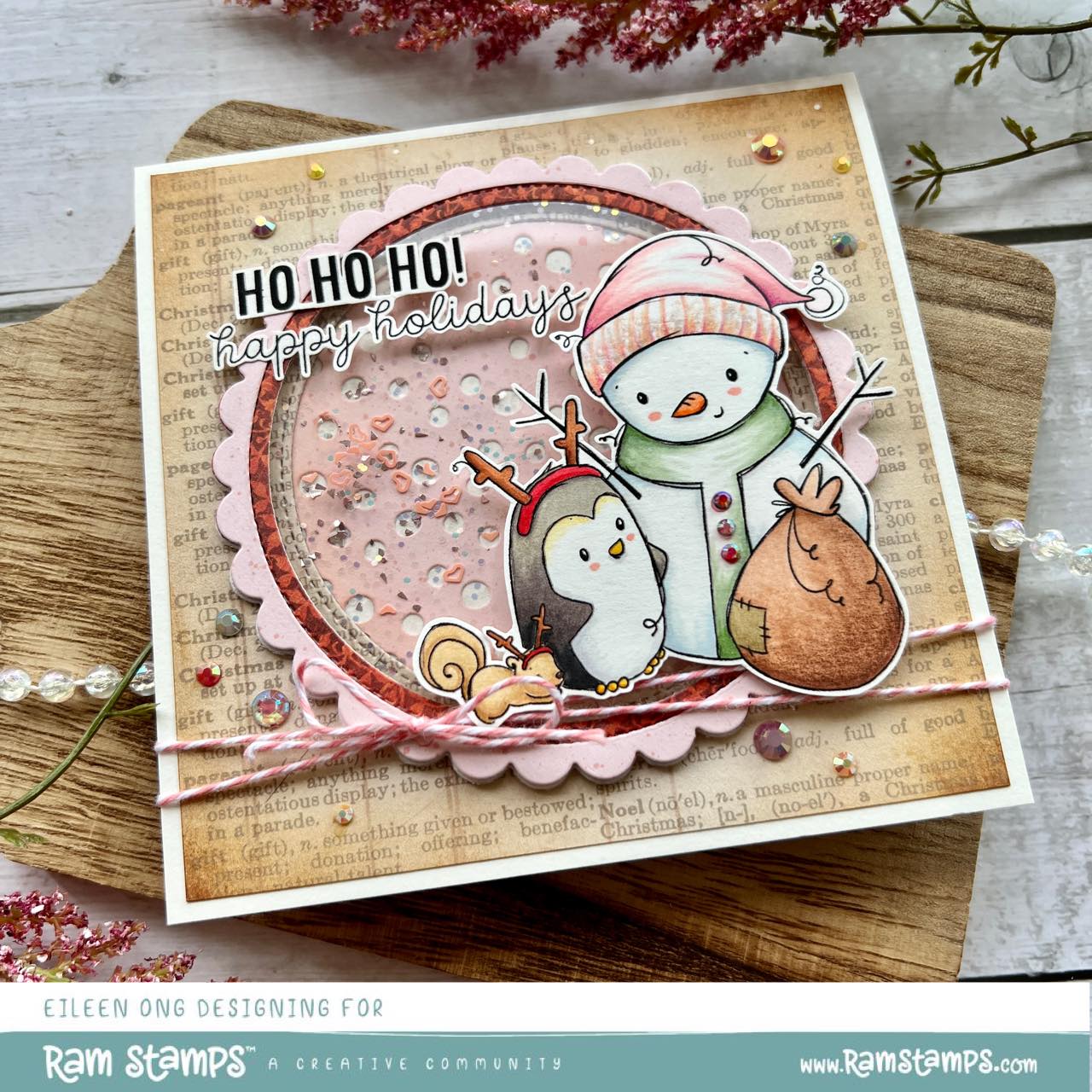 'Penguin & Snowman: Santa Snowman' Digital Stamp