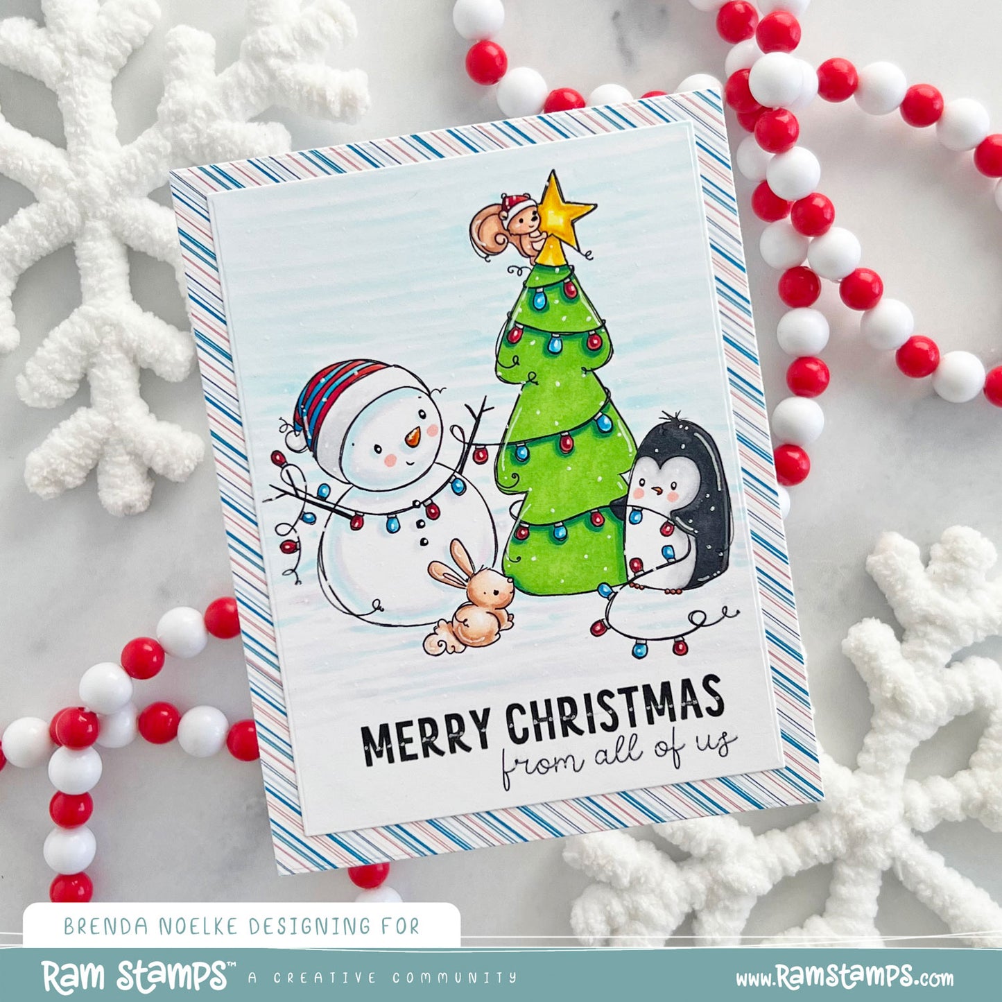 'Penguin & Snowman: From All of Us' Digital Stamp
