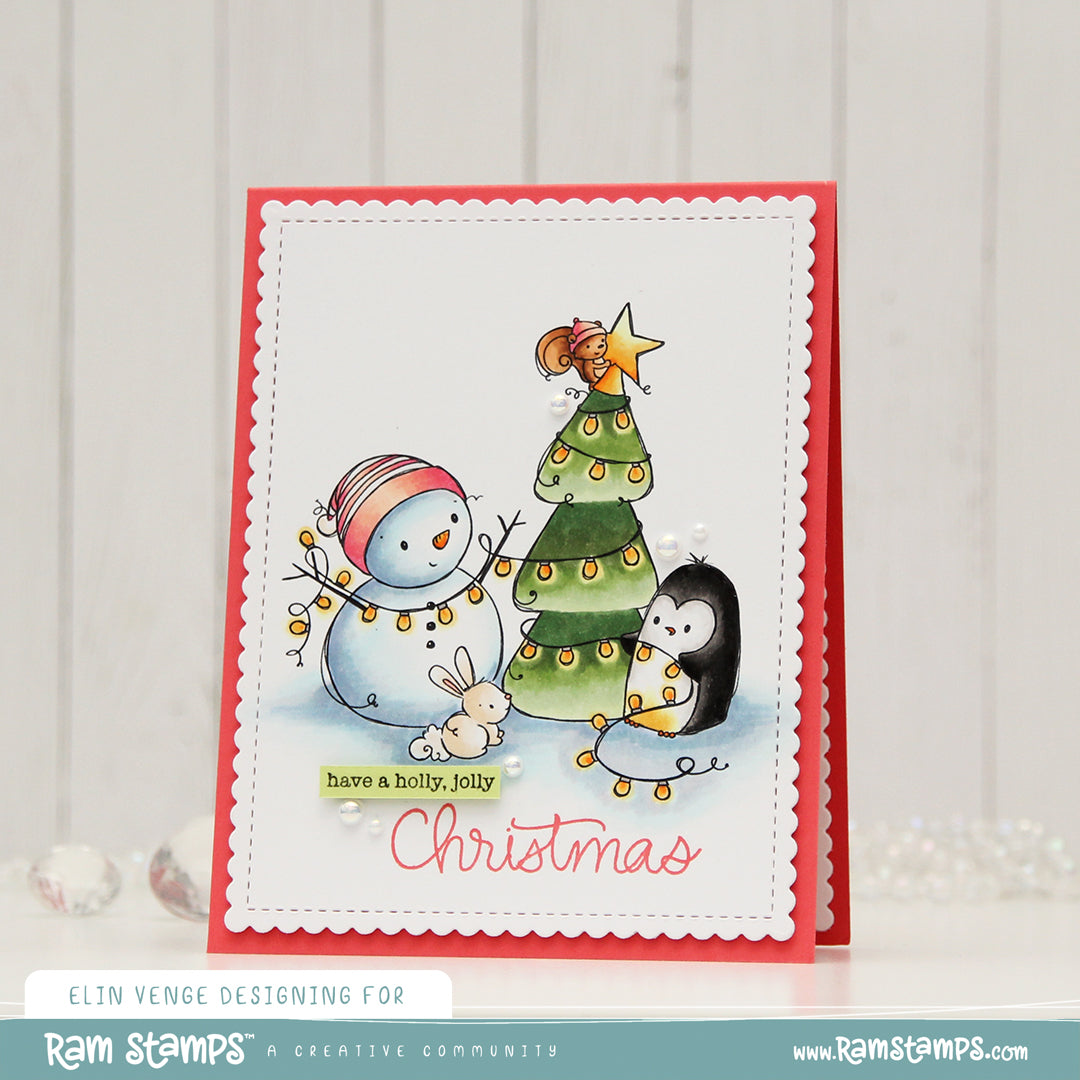 'Penguin & Snowman: From All of Us' Digital Stamp