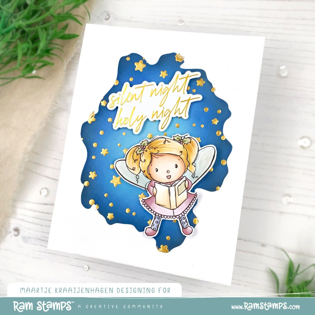 'Fairy Christmas Carols' Scene Creator Digital Stamp