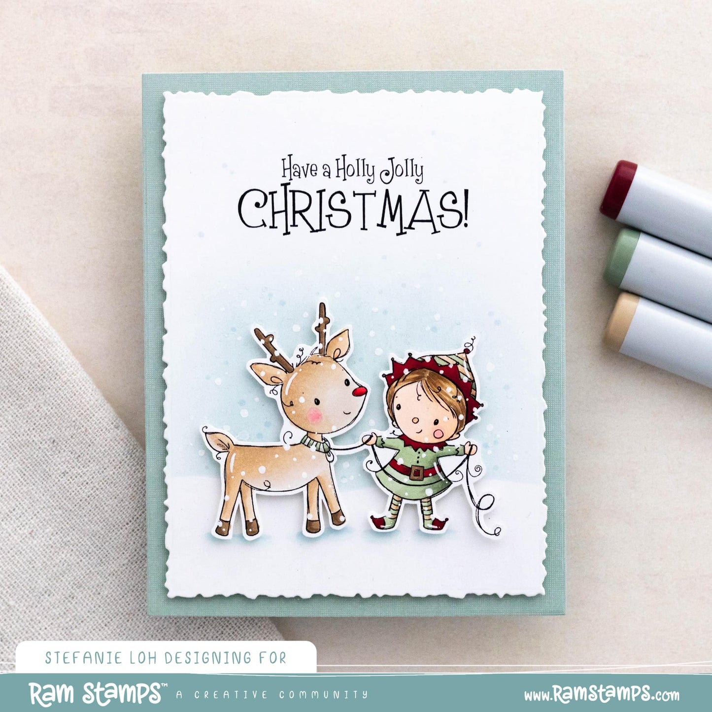 'Holly Jolly Elf' Digital Stamp