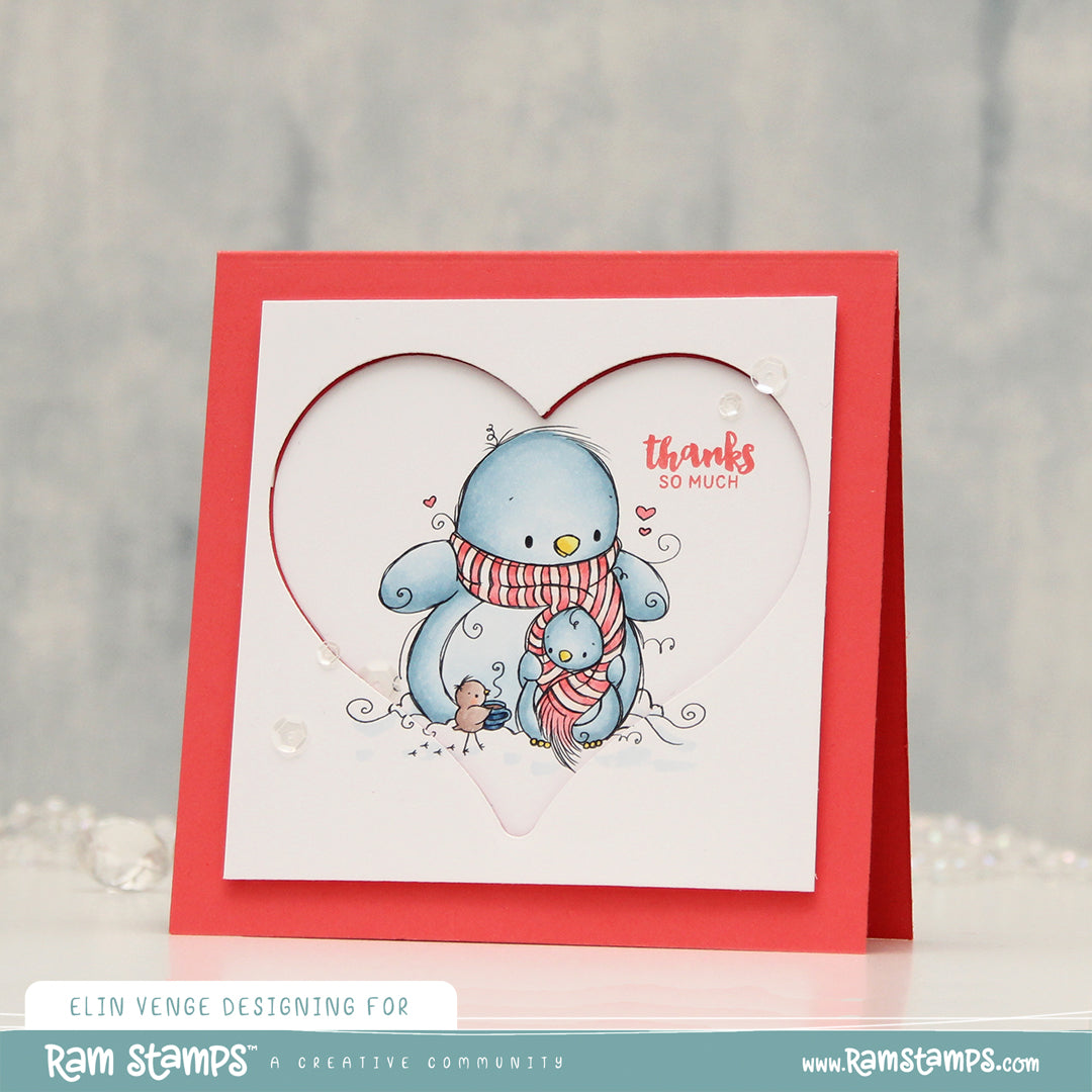 'Penguin Hug' Digital Stamp
