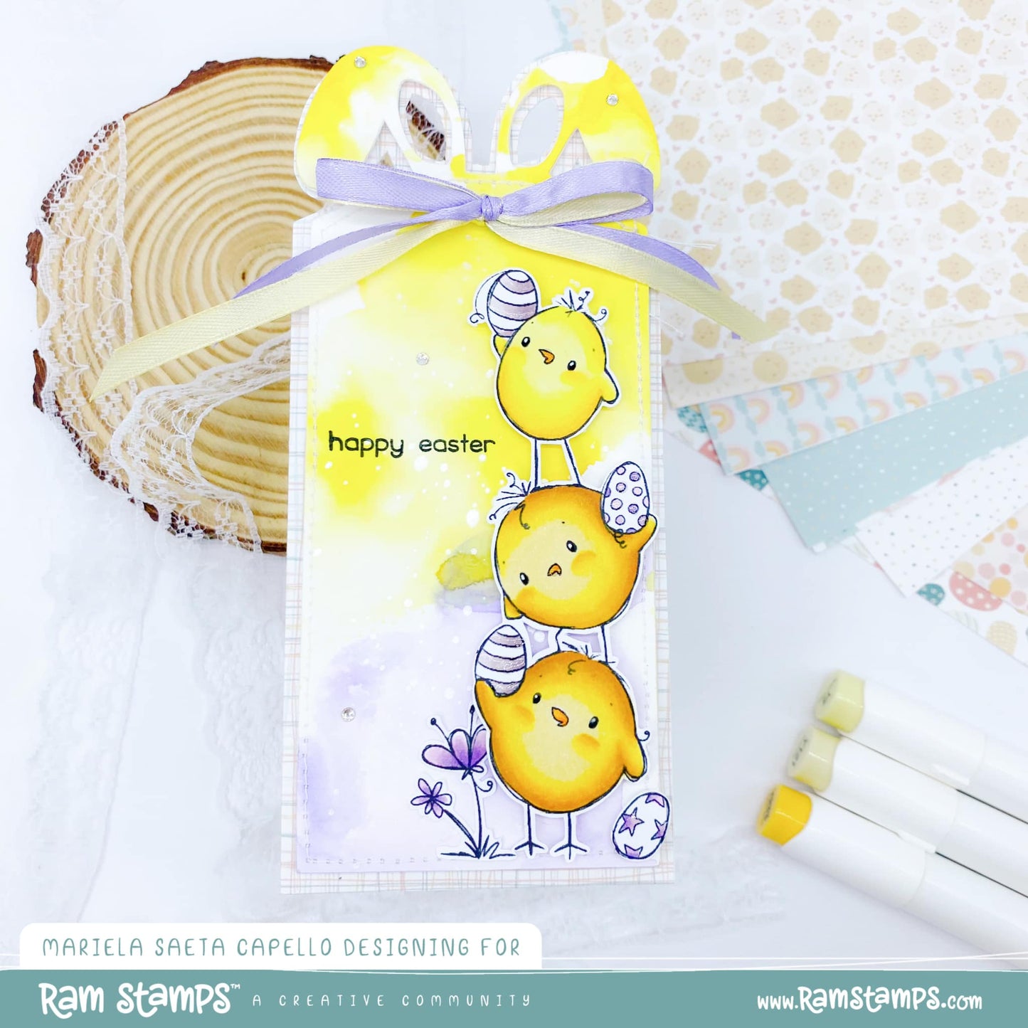 'Stacked Chicks' Digital Stamp