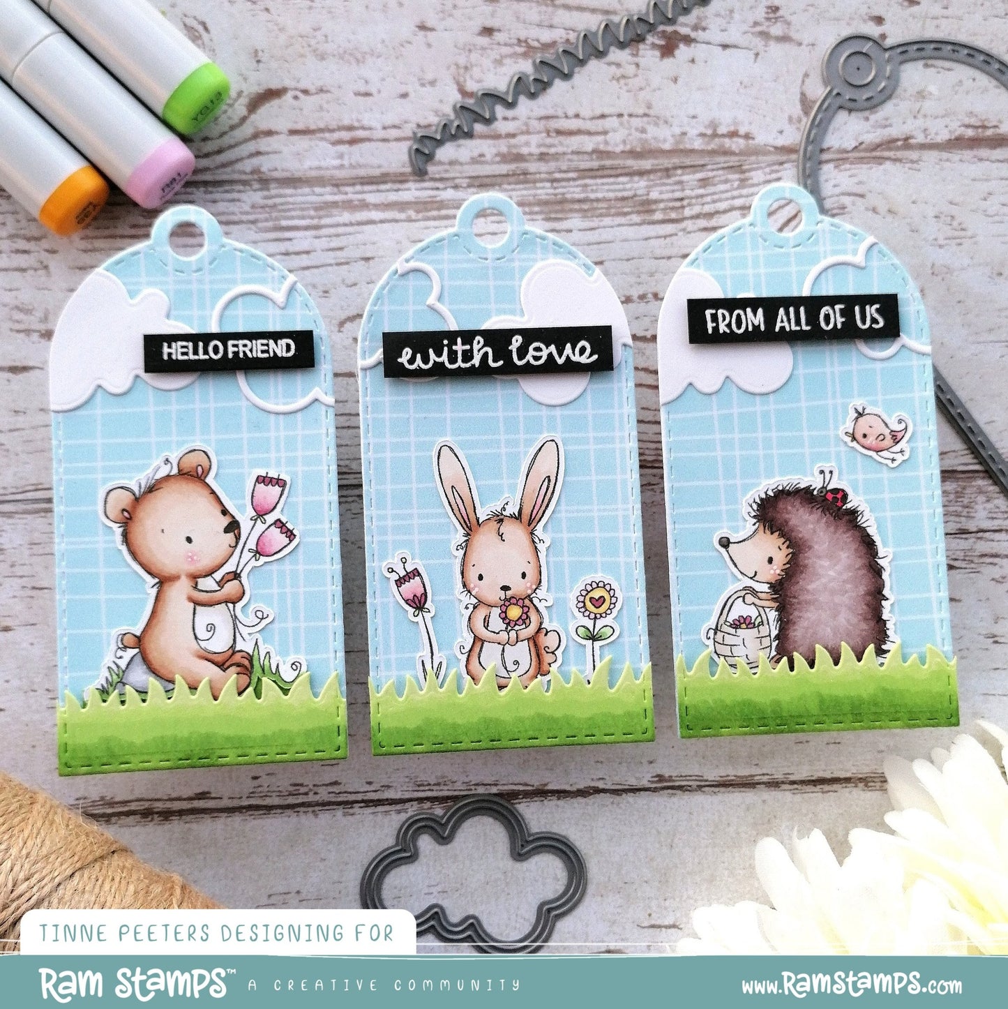 'Garden Friends' Scene Creator Digital Stamp