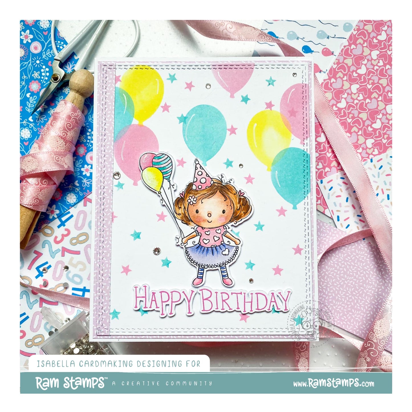 'Happy Birthday Creator - Balloons' Digital Stamp
