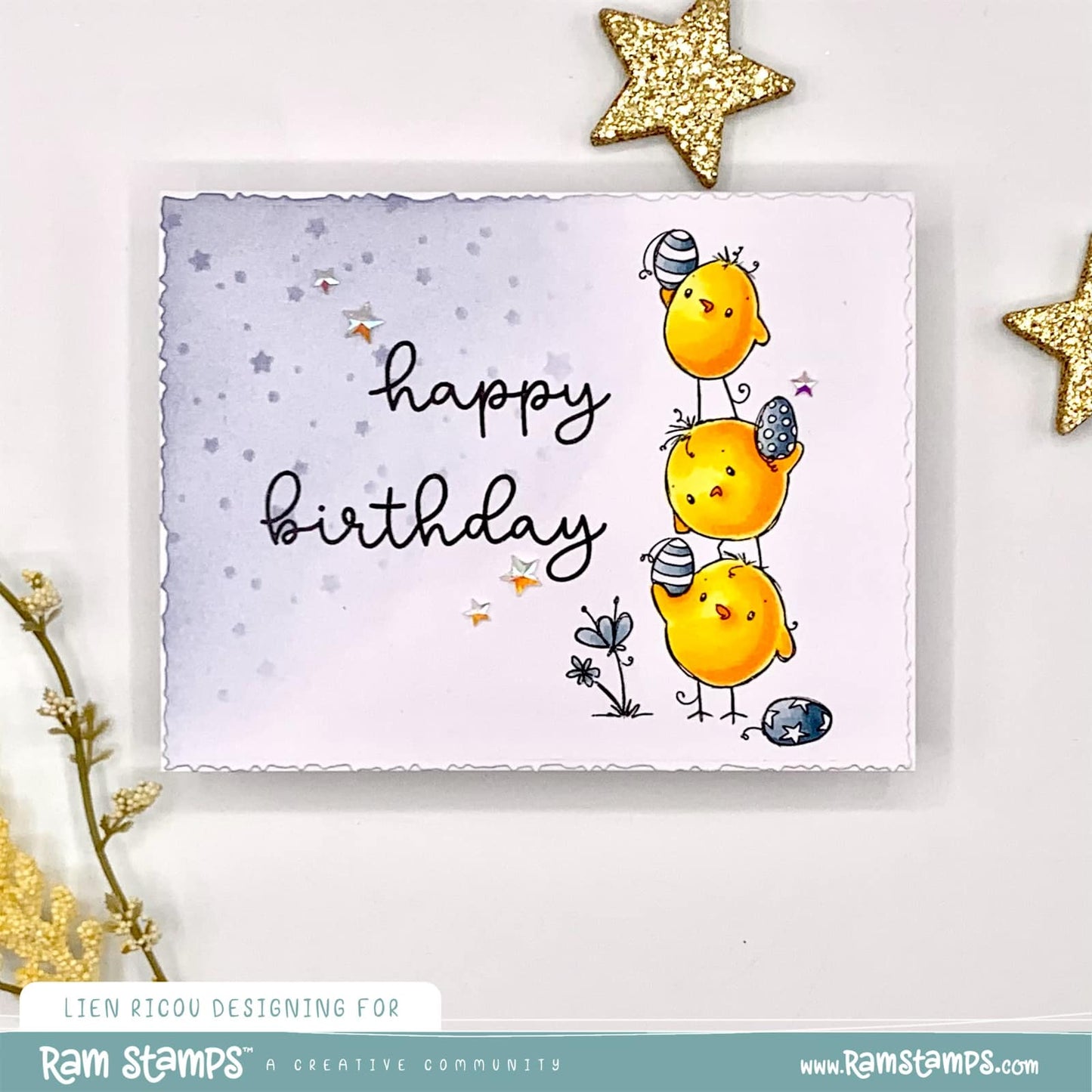 'Stacked Chicks' Digital Stamp