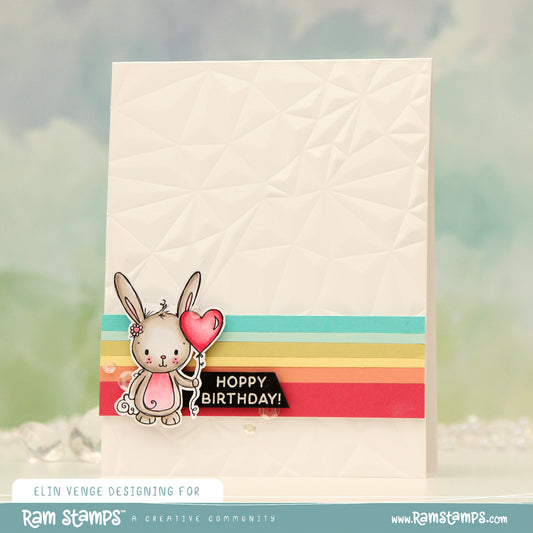 'Hoppy Birthday Bunny' Mini Scene Creator Digital Stamp