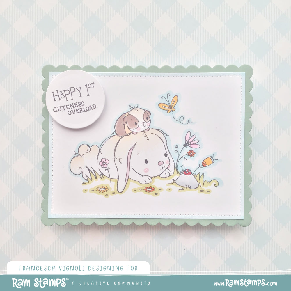'Bunny & Guinea: Ladybug' Digital Stamp