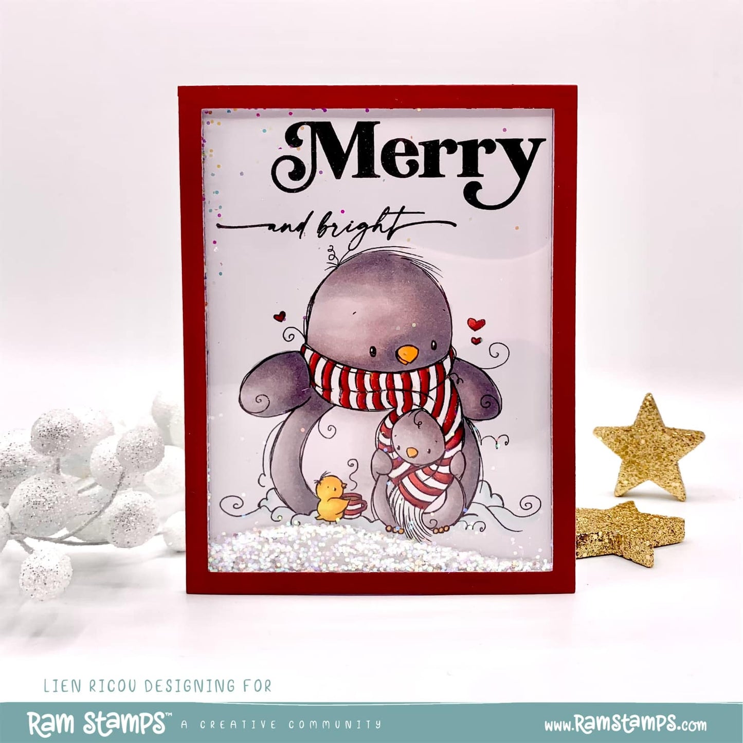 'Penguin Hug' Digital Stamp