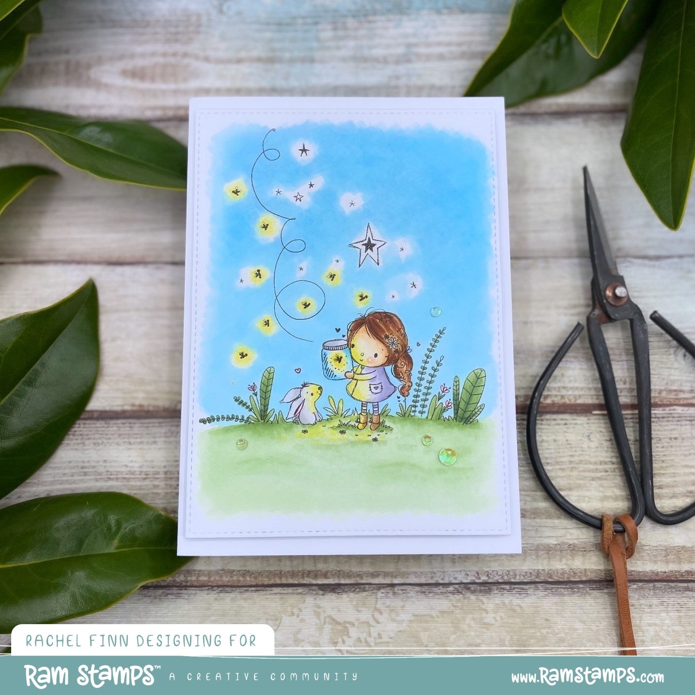 'Chasing Fireflies' Digital Stamp