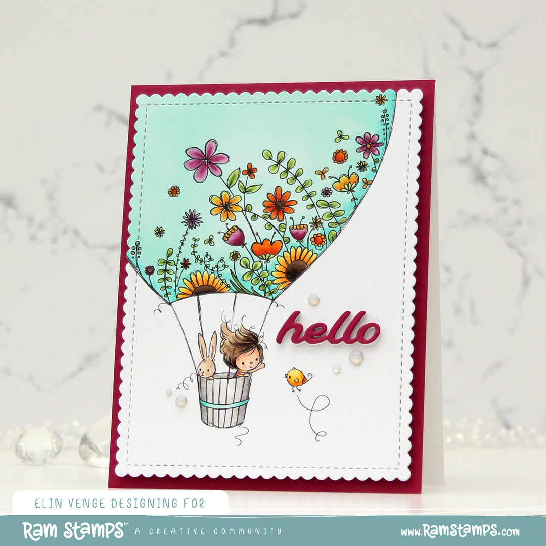 'Hot Air Balloon' Digital Stamp