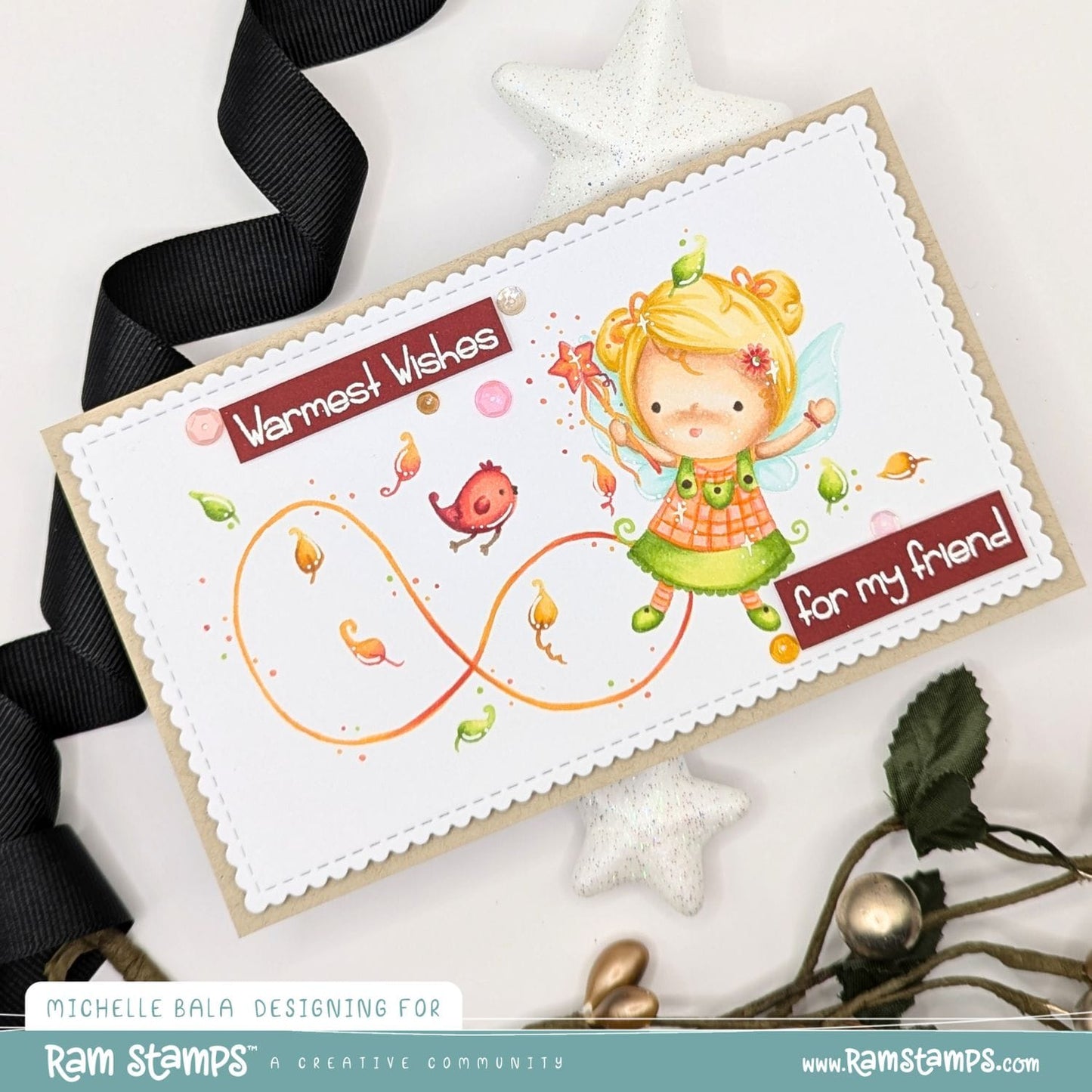'Fairy & Birdy: Leaves' Digital Stamp