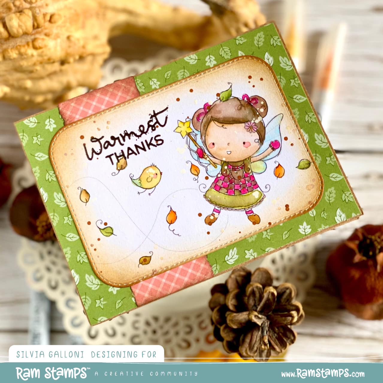 'Fairy & Birdy: Leaves' Digital Stamp