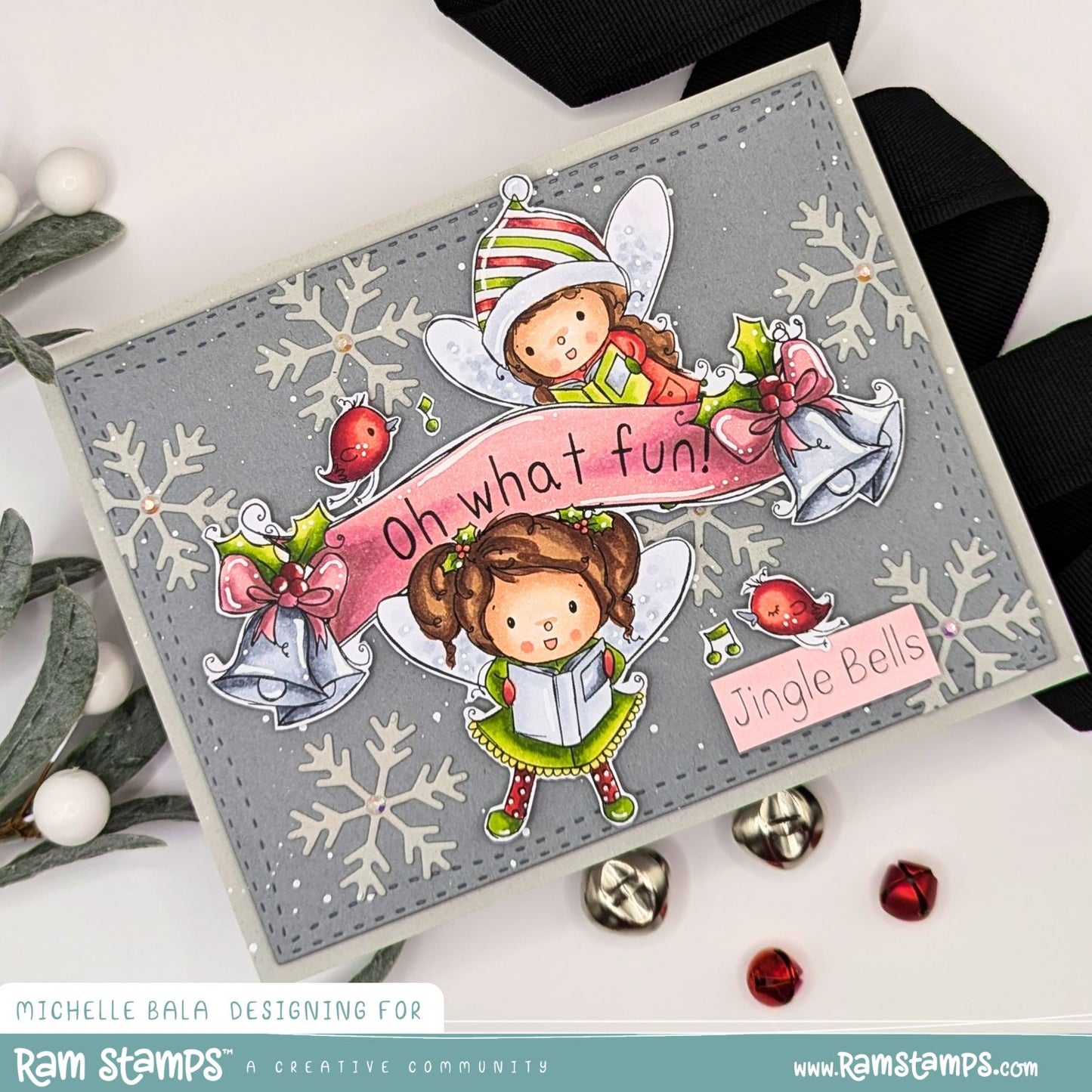 'Fairy Christmas Carols' Scene Creator Digital Stamp