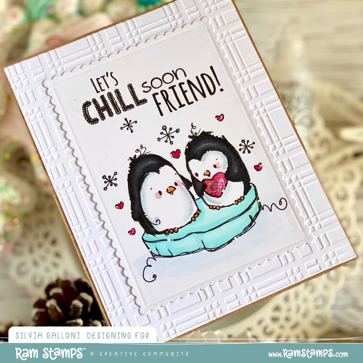 'Penguin Chill' Digital Stamp