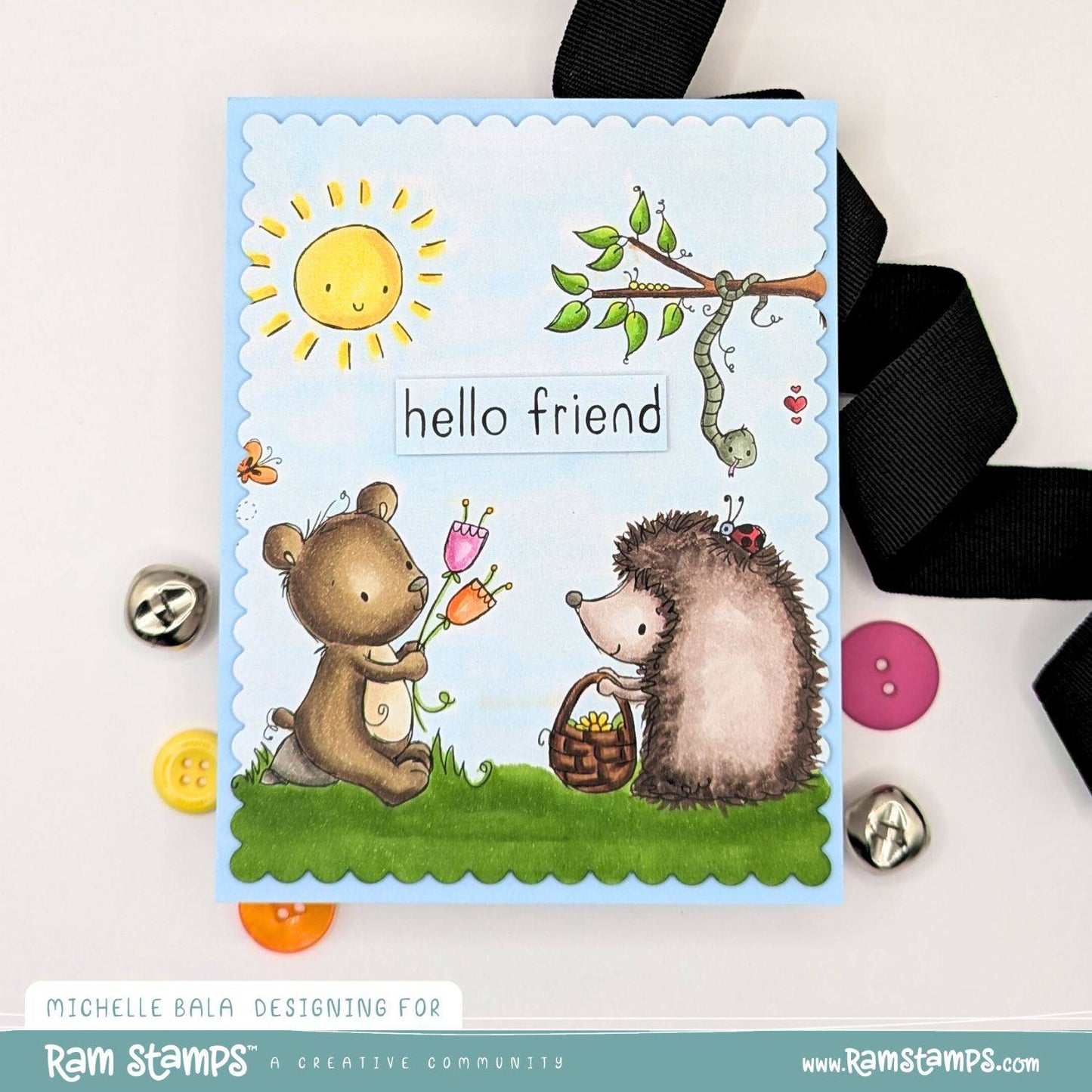 'Garden Friends' Scene Creator Digital Stamp
