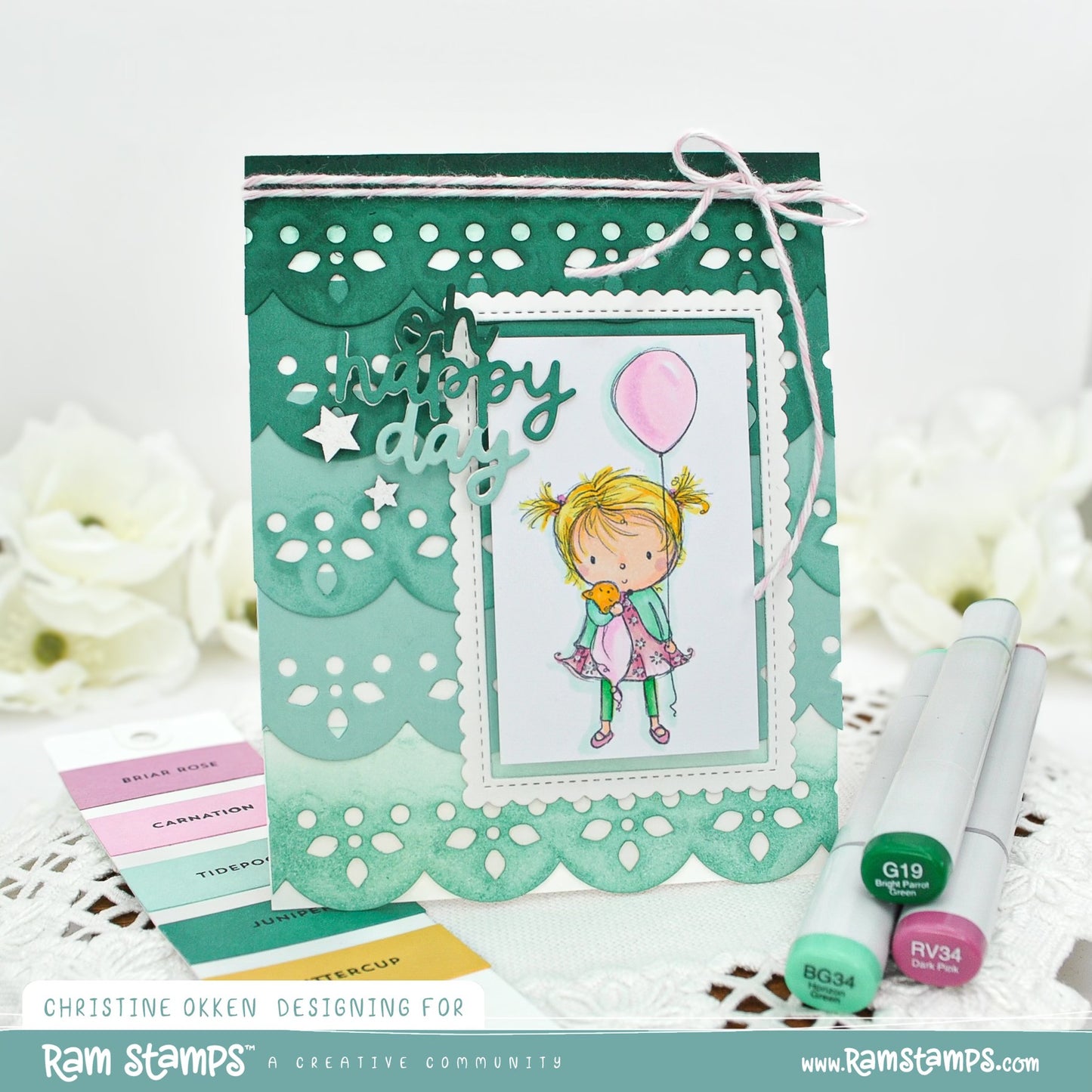 'Balloon Girl' Digital Stamp