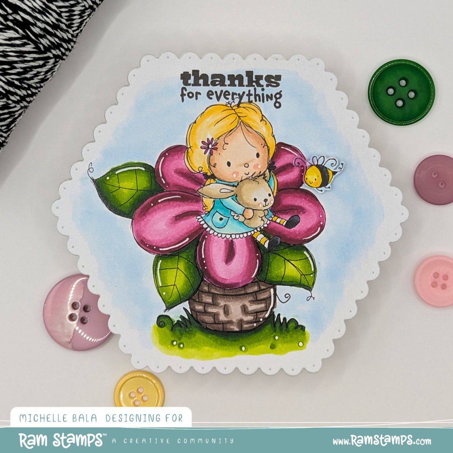 'Flower River' Digital Stamp