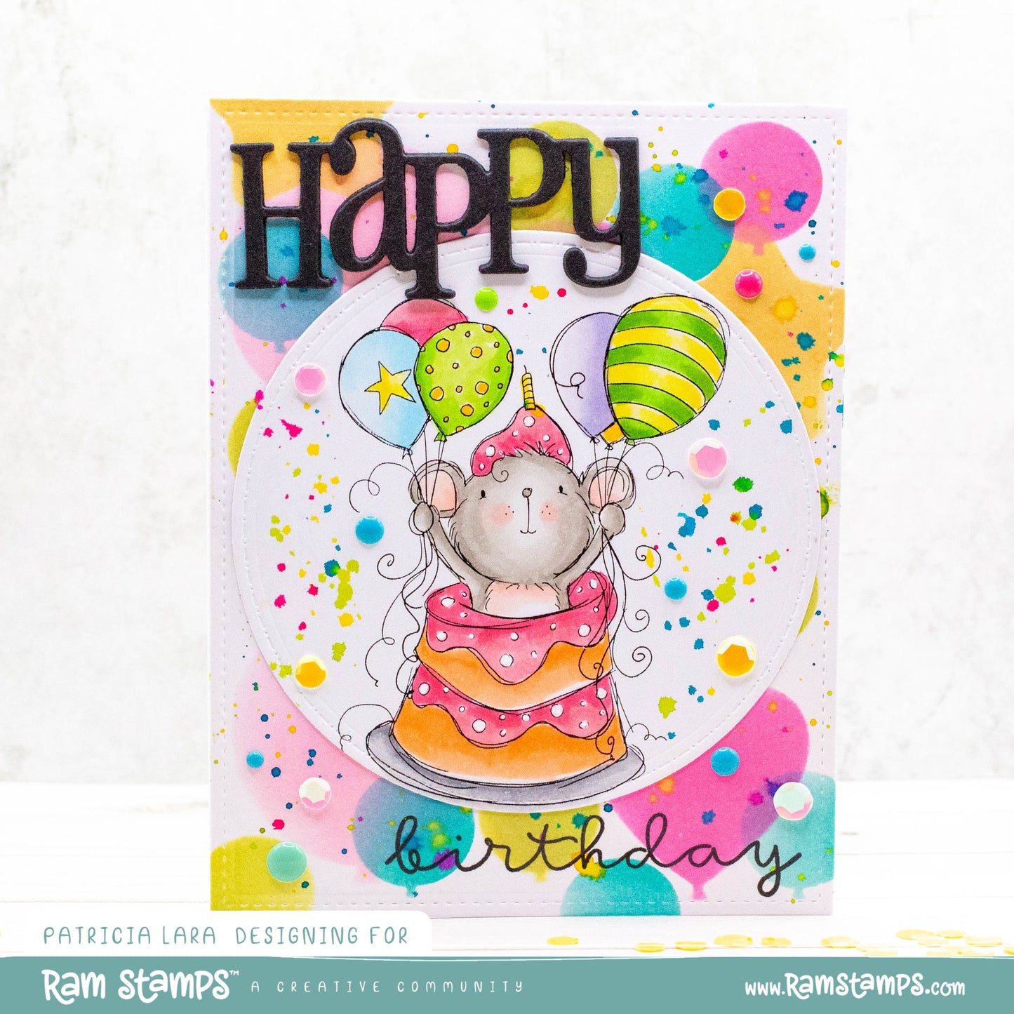 'Birthday Mouse' Digital Stamp
