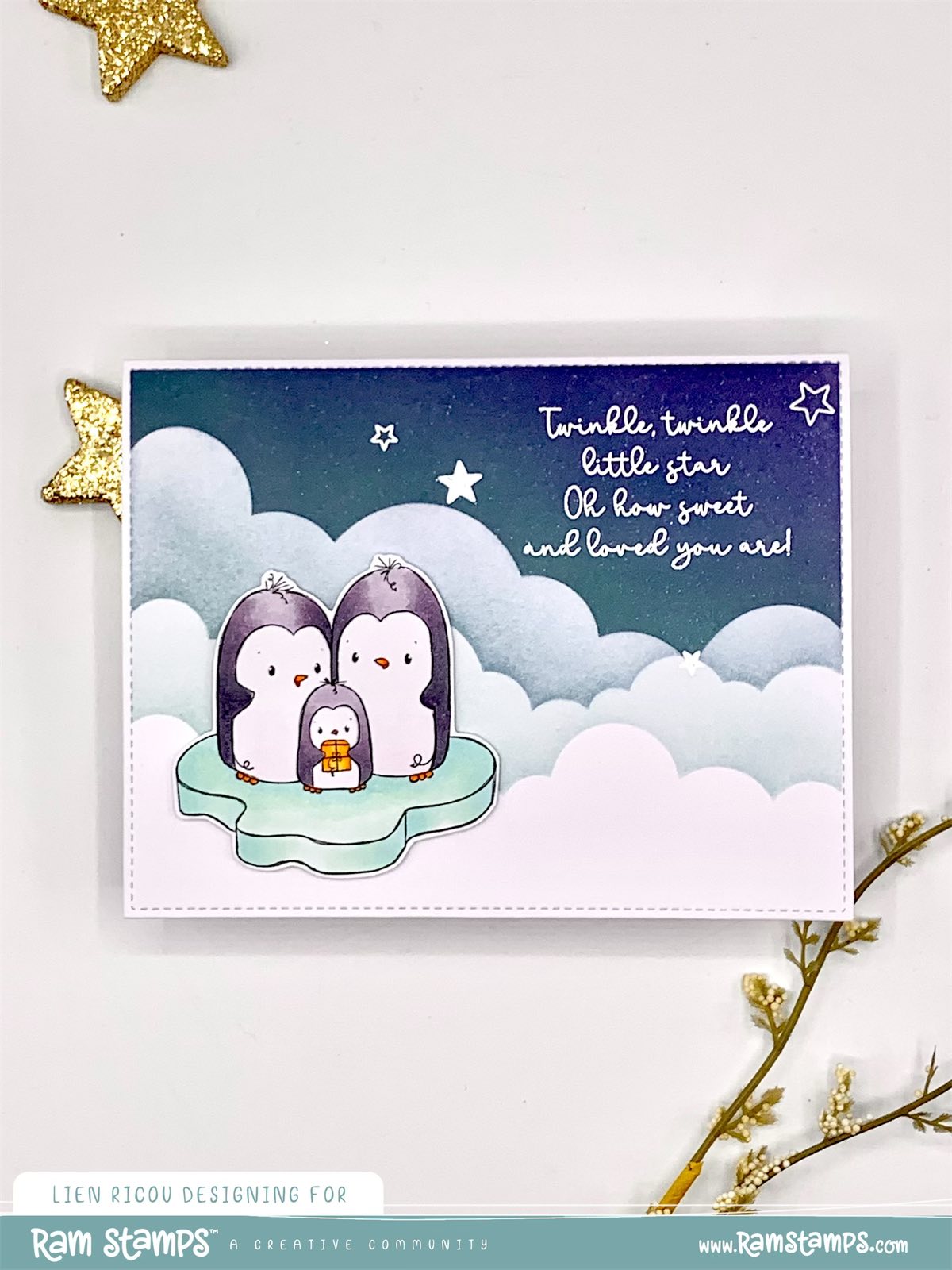 'Penguin Family' Digital Stamp