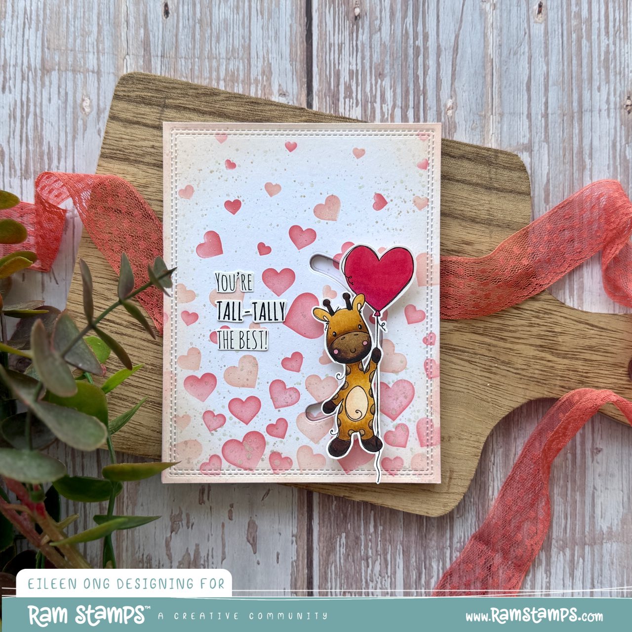 'Animal Valentines - Giraffe' Digital Stamp