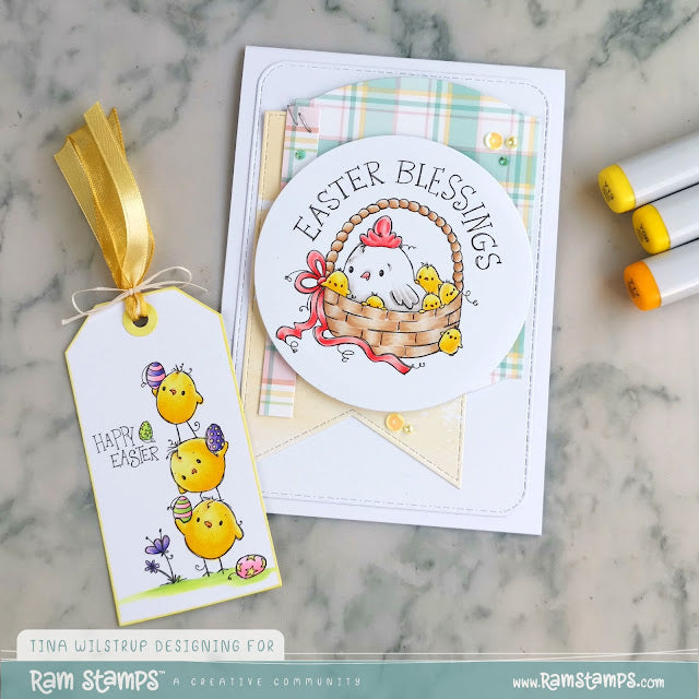 'Easter Blessings Chicks' Digital Stamp