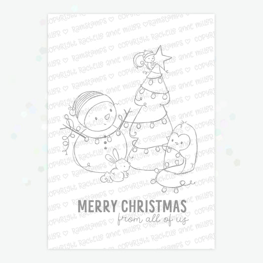 'Penguin & Snowman: From All of Us' Digital Stamp