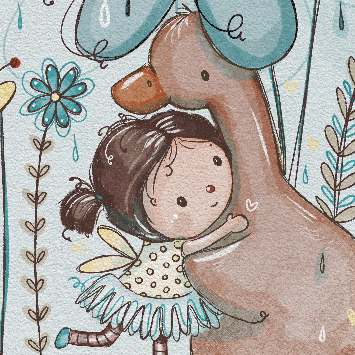 'Summer Rain' Children's Wall Art Print