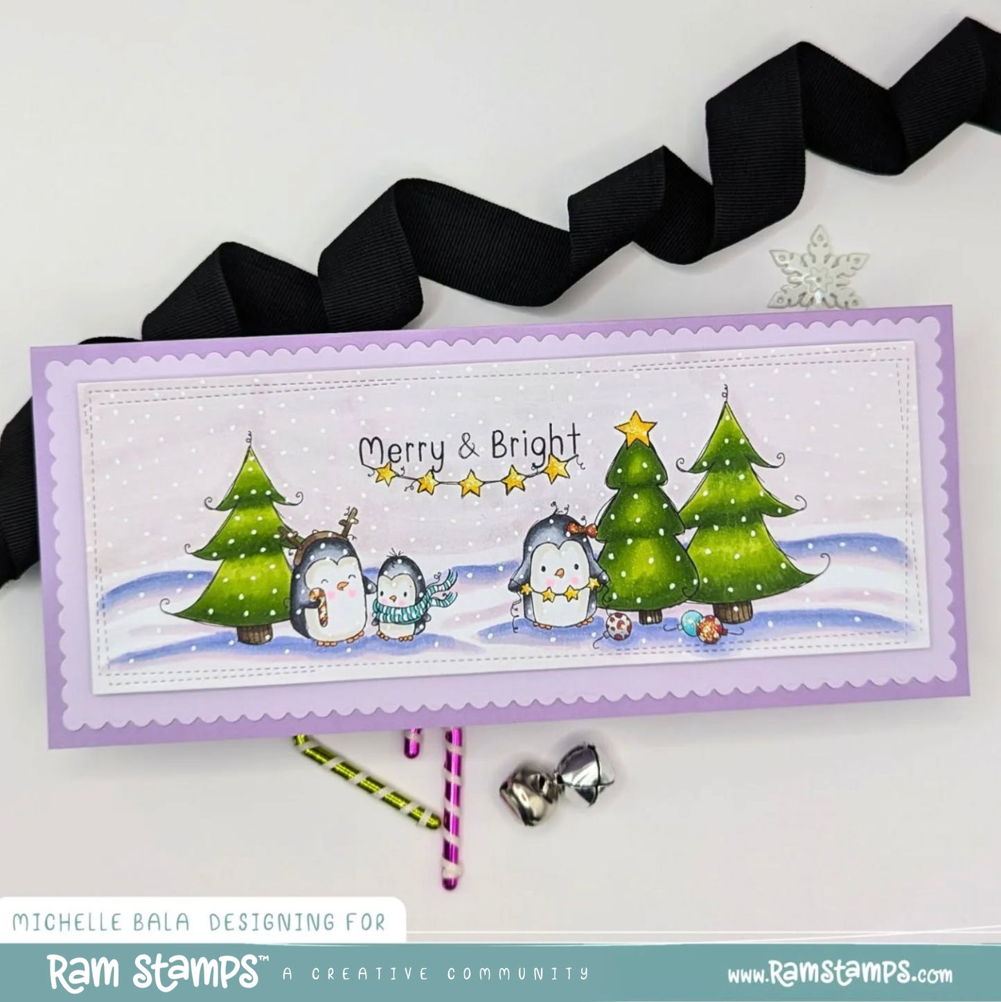 'Christmas Penguins' Scene Creator Digital Stamp