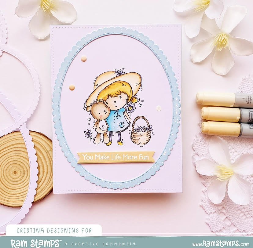 'Flowers for Teddy' Digital Stamp