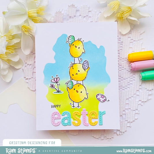 'Stacked Chicks' Digital Stamp